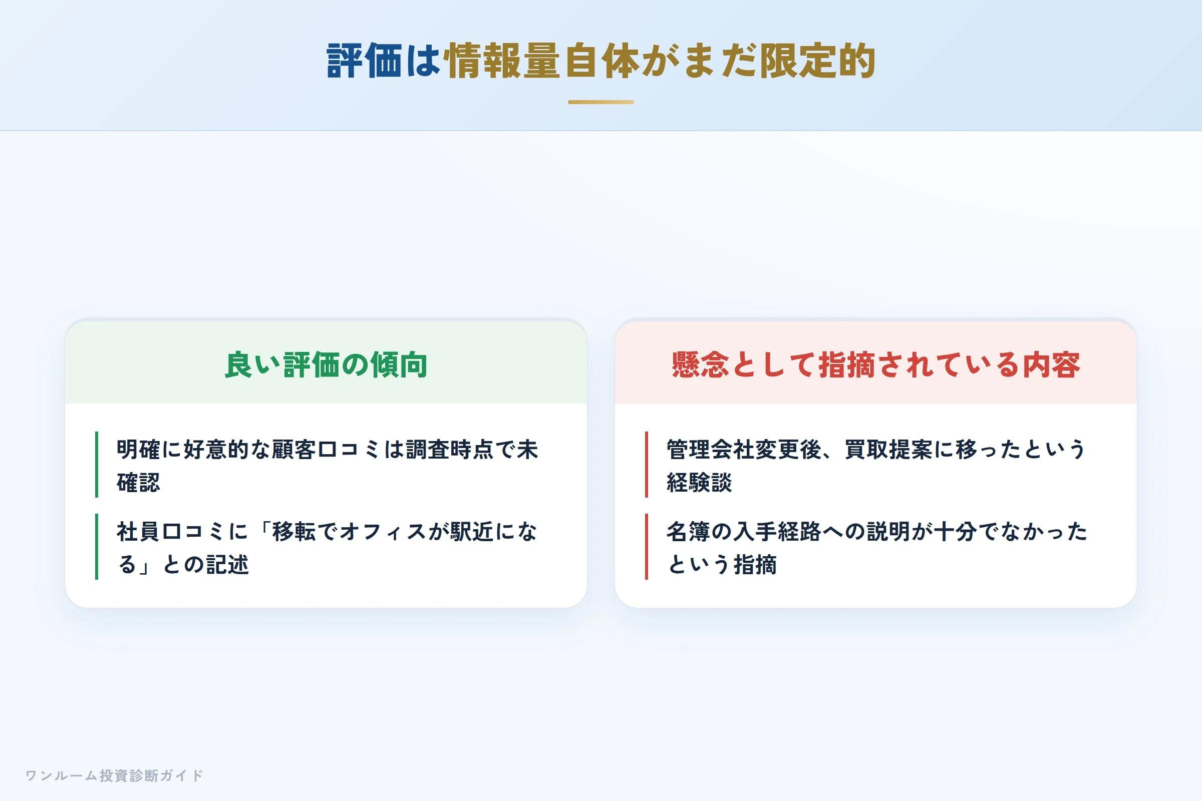アデプトマネジメントの良い評価の傾向と懸念の声の対比