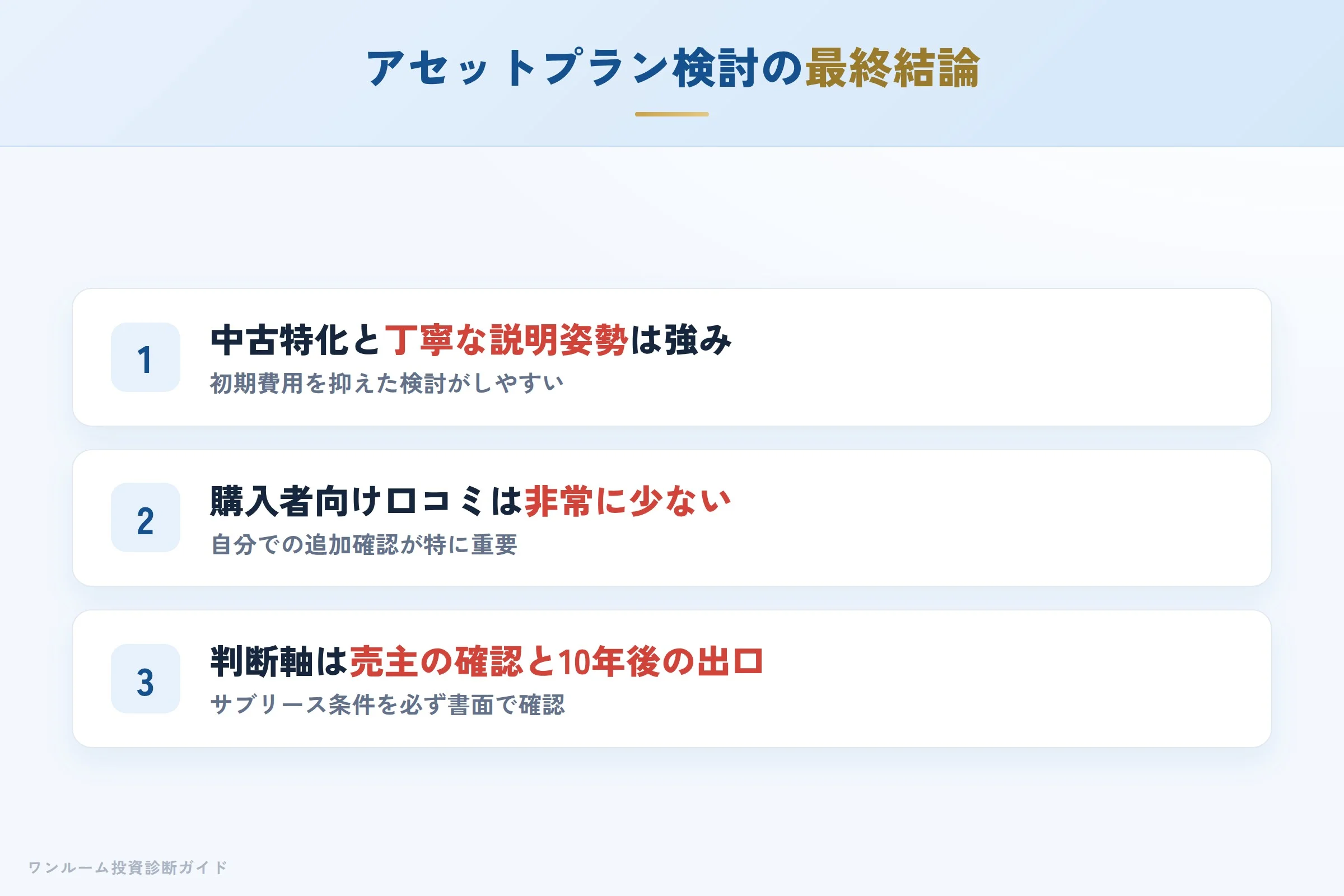 アセットプランを検討する人への最終結論