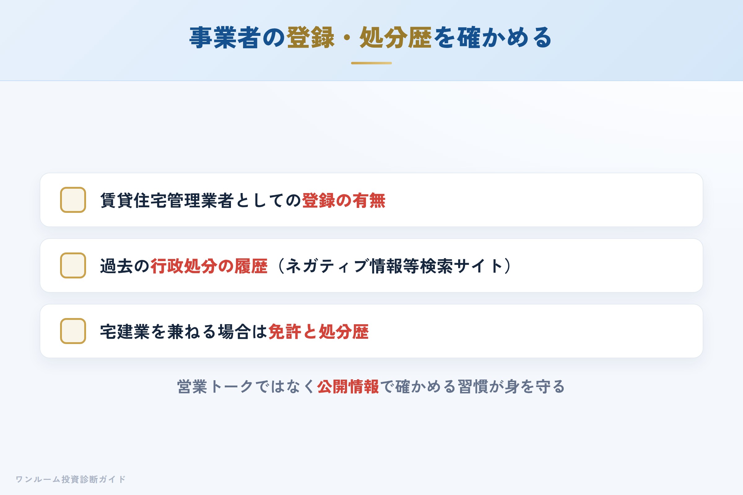 賃貸住宅管理業者の登録と処分歴の確認方法