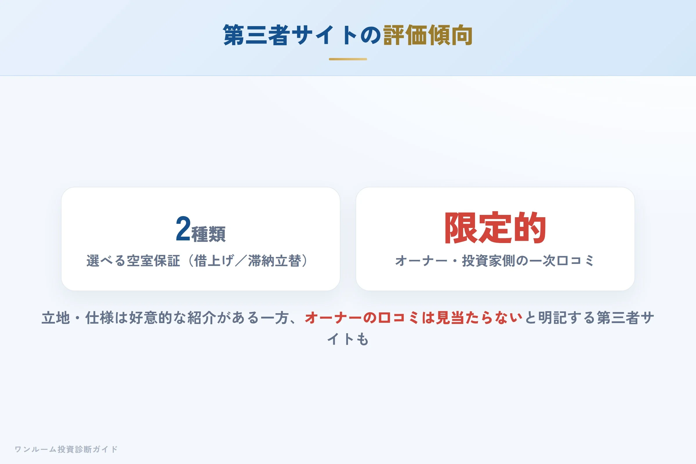 第三者サイトで見られる評価傾向
