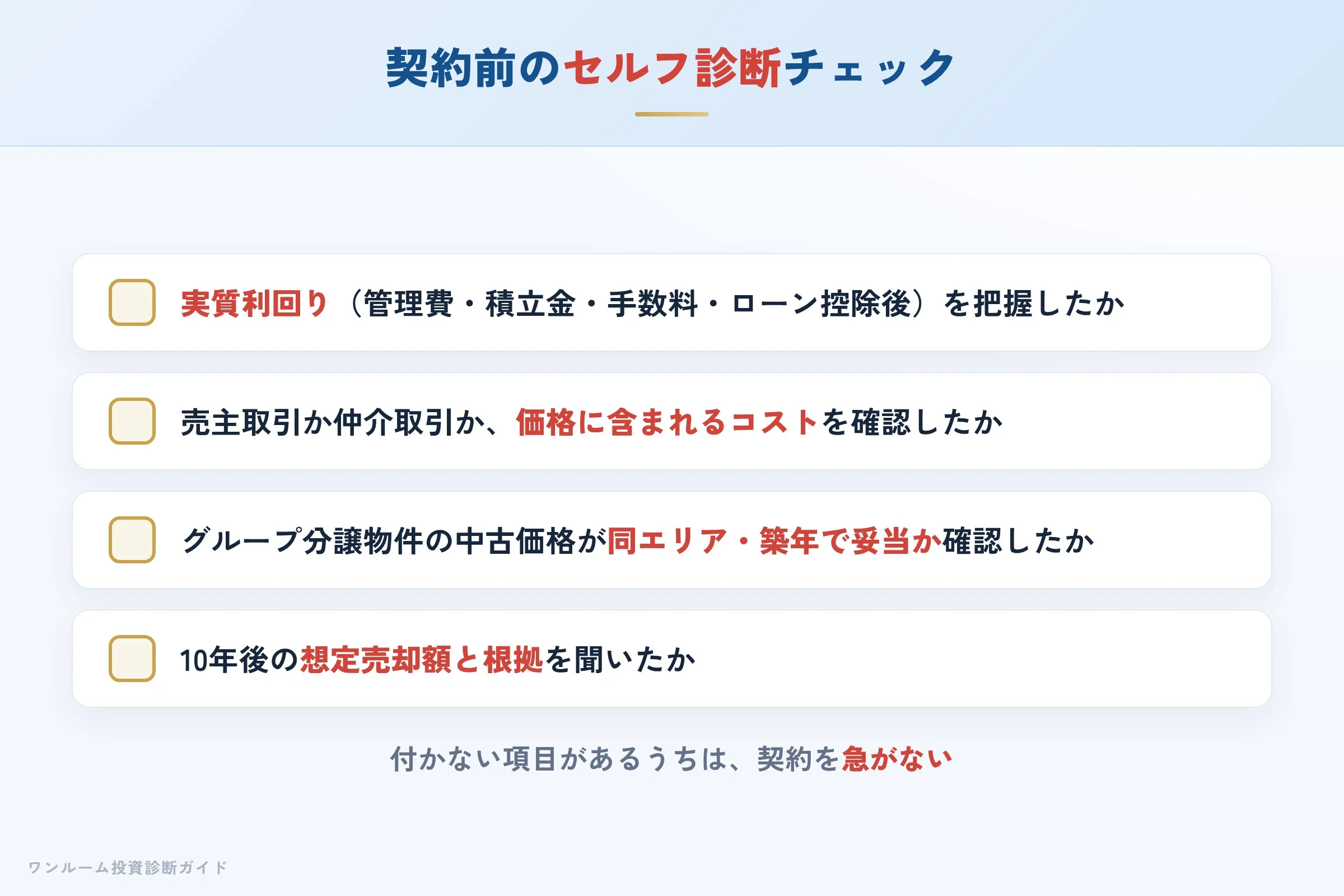 割高診断で価格の妥当性を確認するチェックリスト