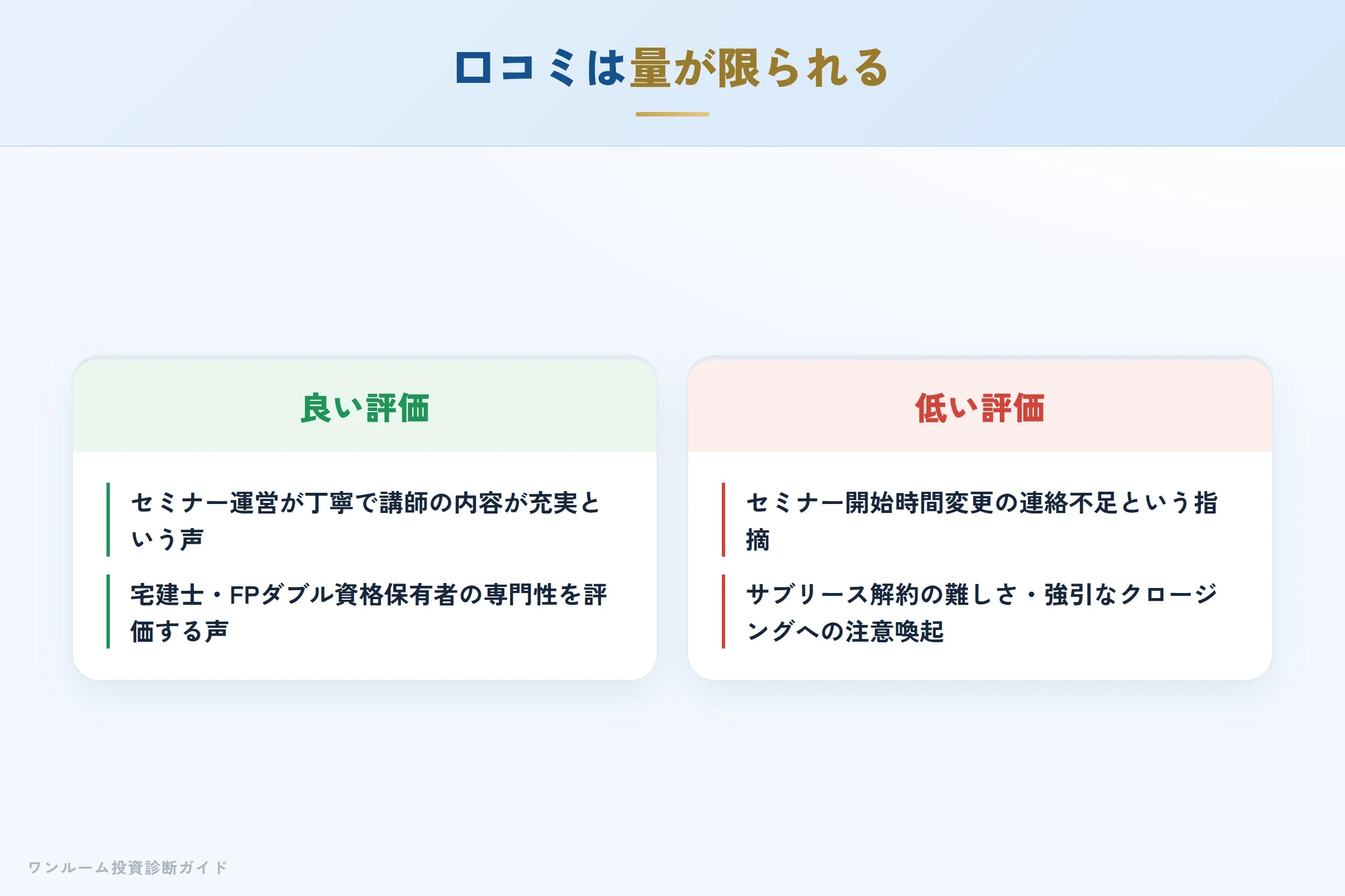 イー・コネクションの良い口コミと悪い口コミの対比