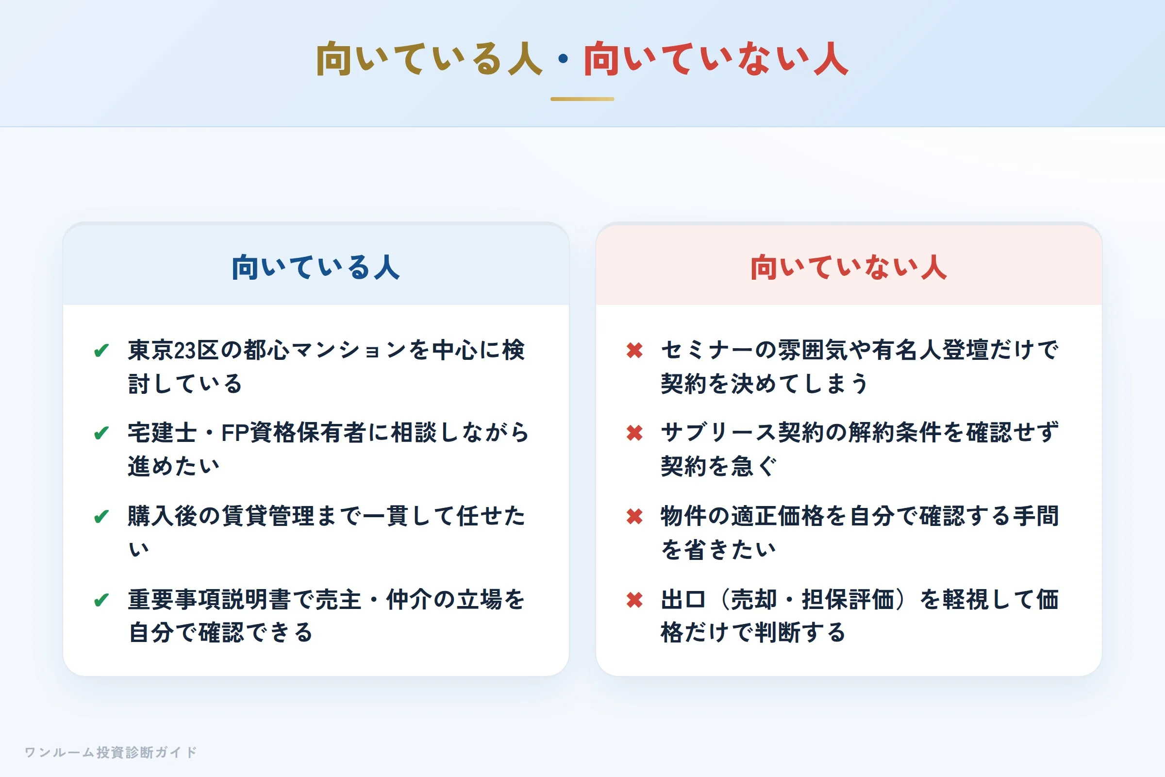 イー・コネクションの投資が向いている人・向いていない人