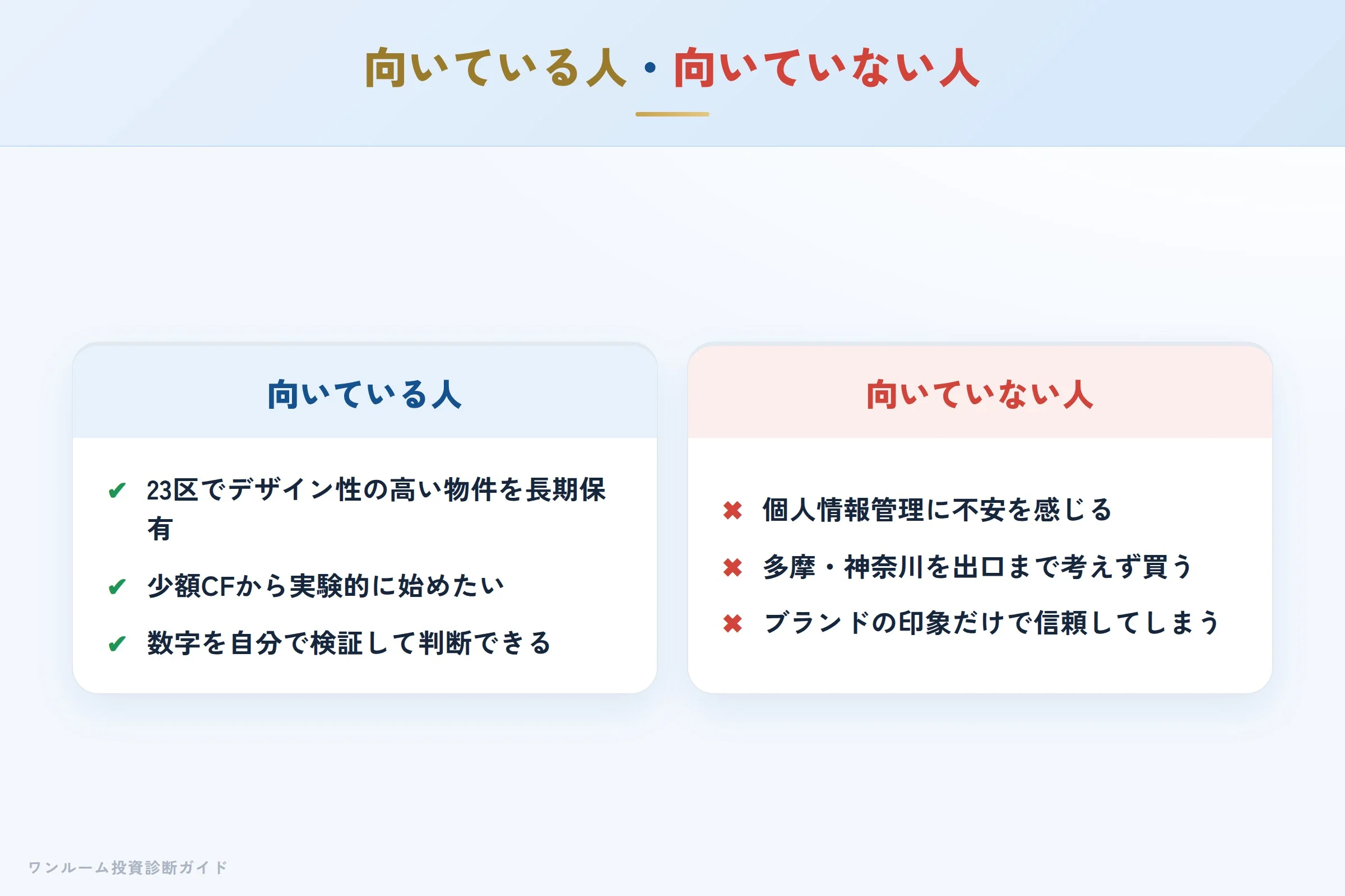 プレセダンヒルズが向いている人・向いていない人の整理