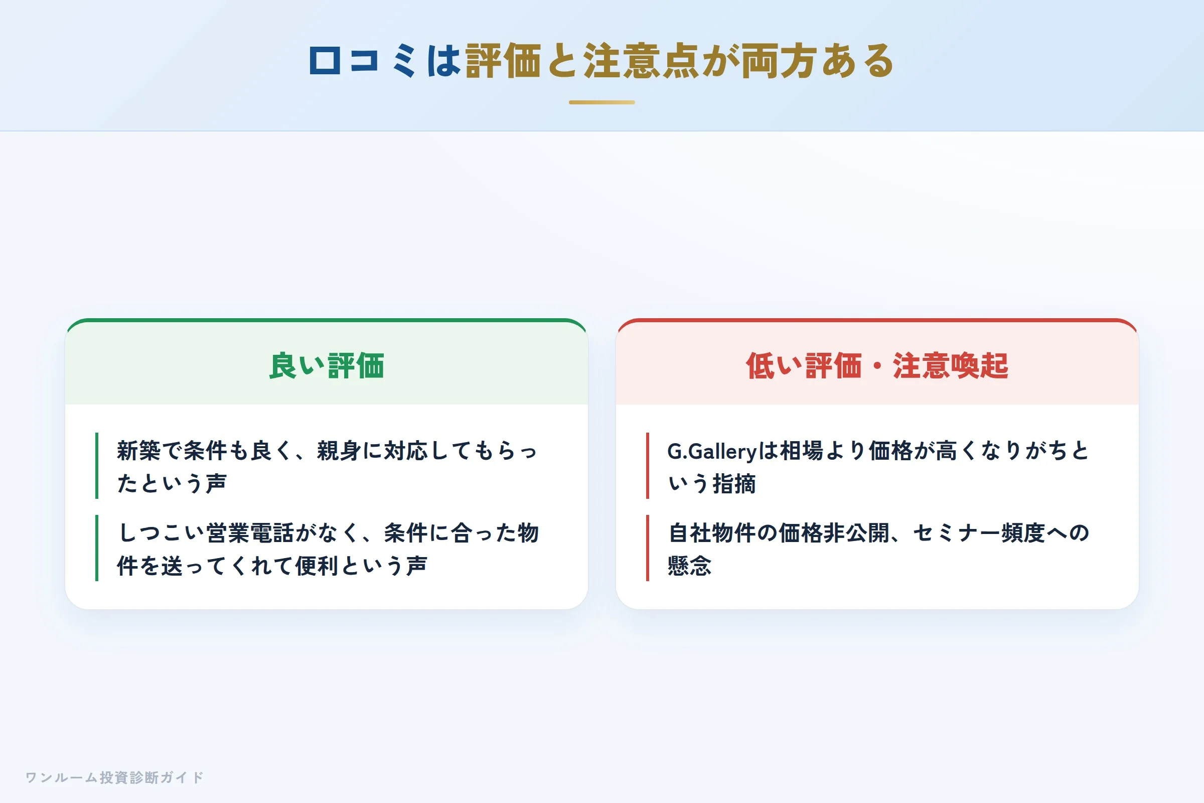 グリップの良い口コミと悪い口コミの対比