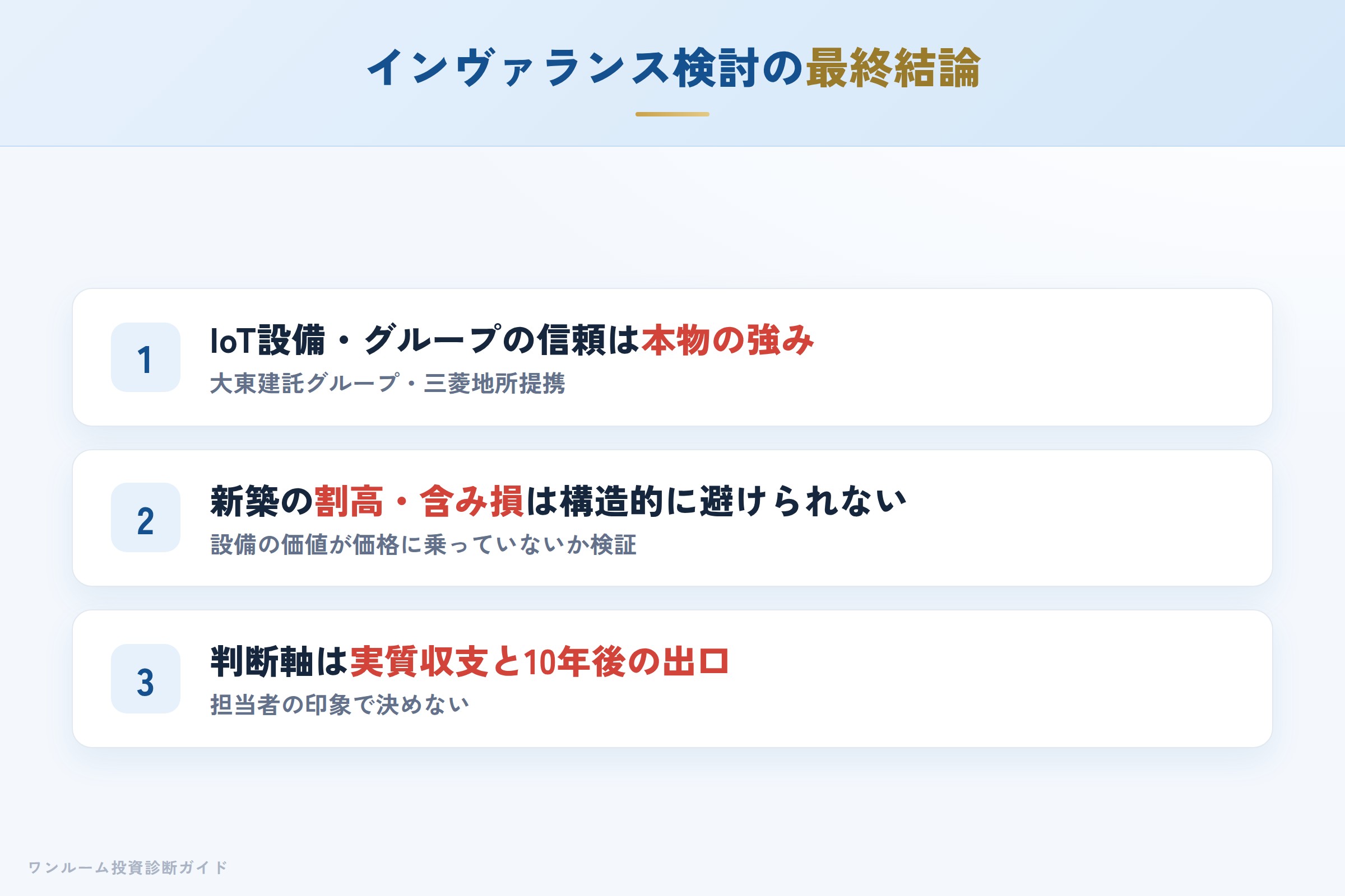 インヴァランスを検討する人への最終結論3カ条