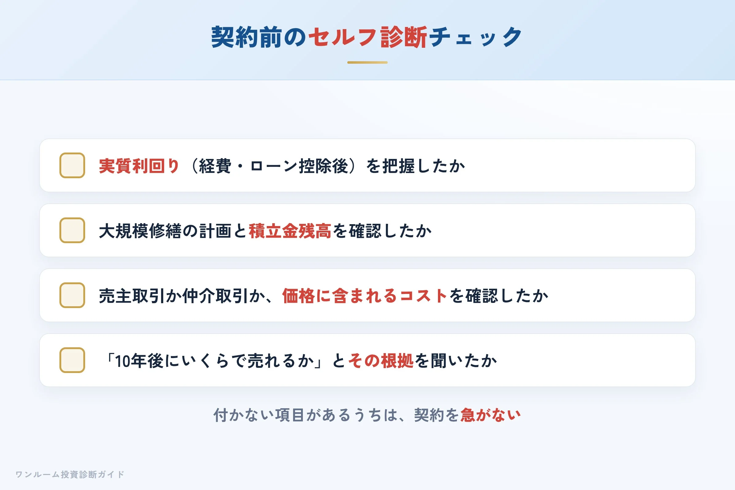 割高診断で価格の妥当性を確認するチェックリスト