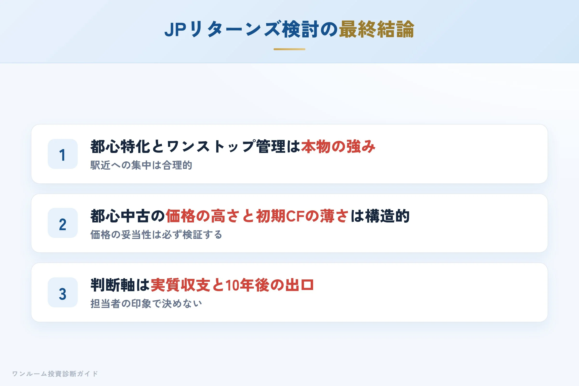 JPリターンズを検討する人への最終結論3カ条