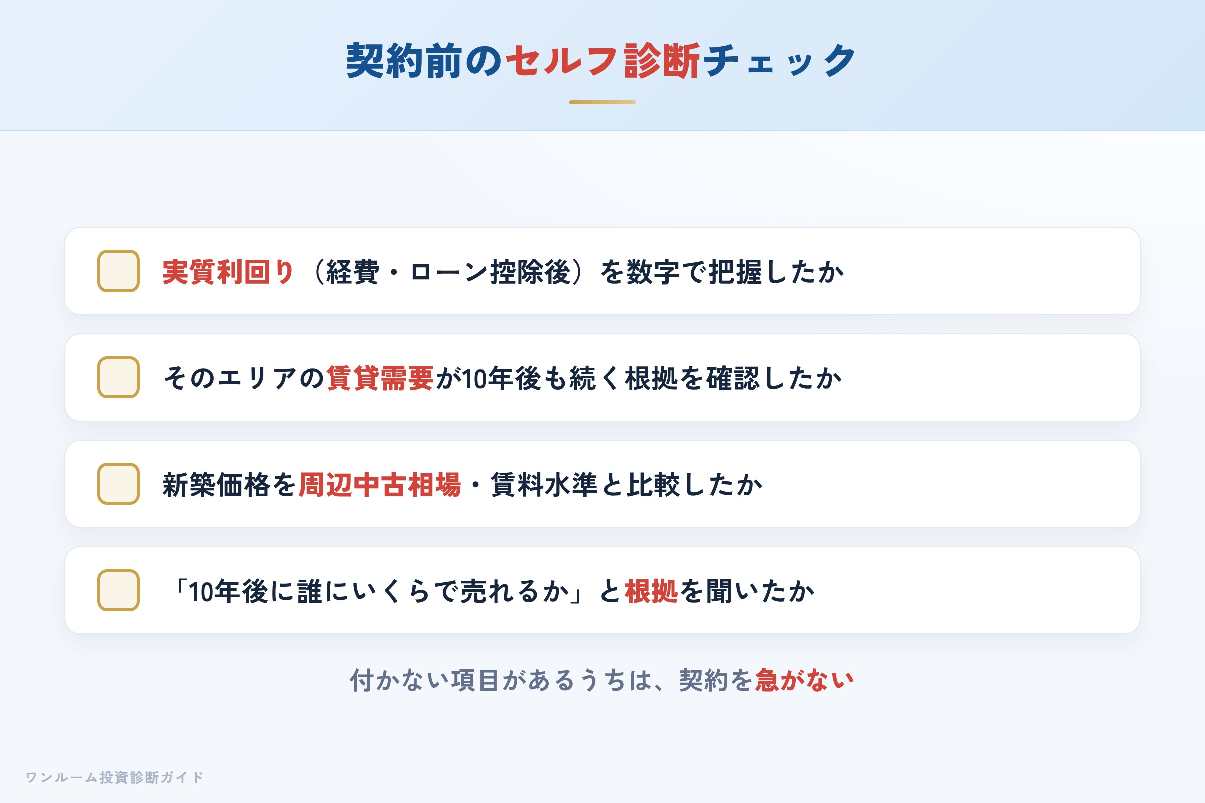 kure-corp-hyoban 図解11 購入前セルフ診断チェックリスト