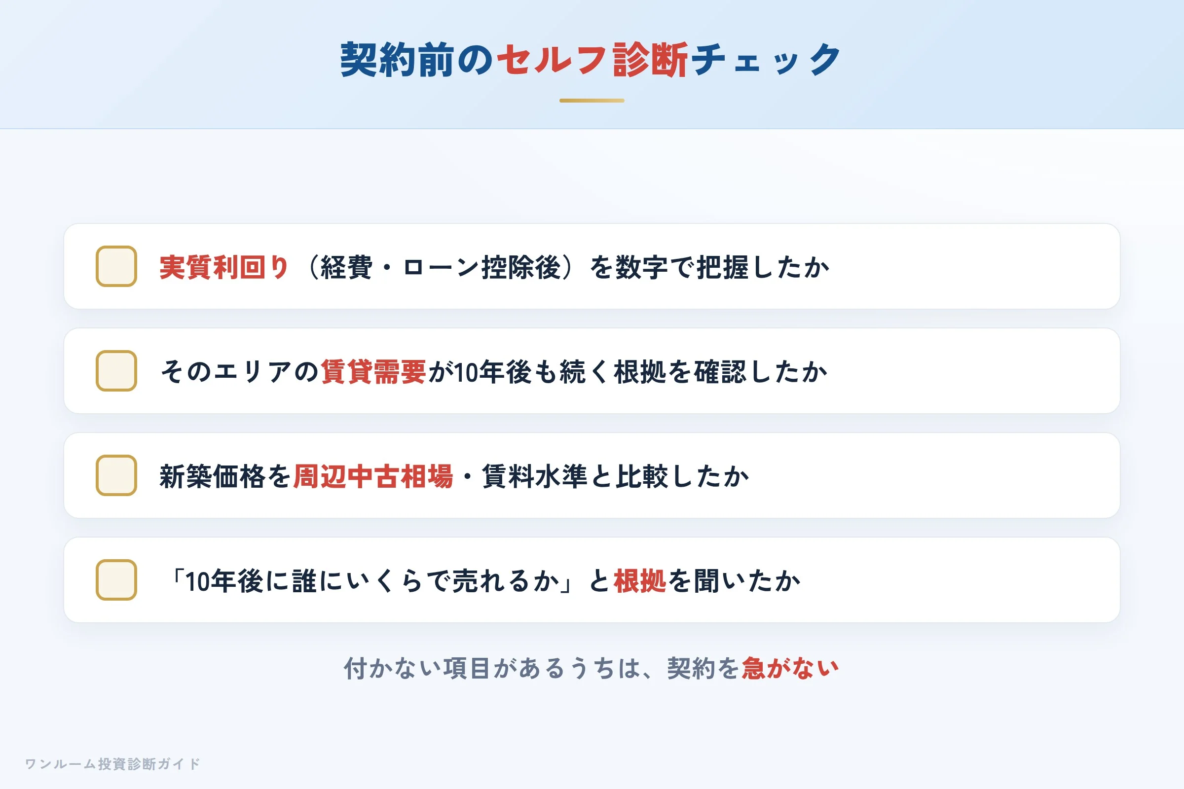 kure-corp-hyoban 図解11 購入前セルフ診断チェックリスト