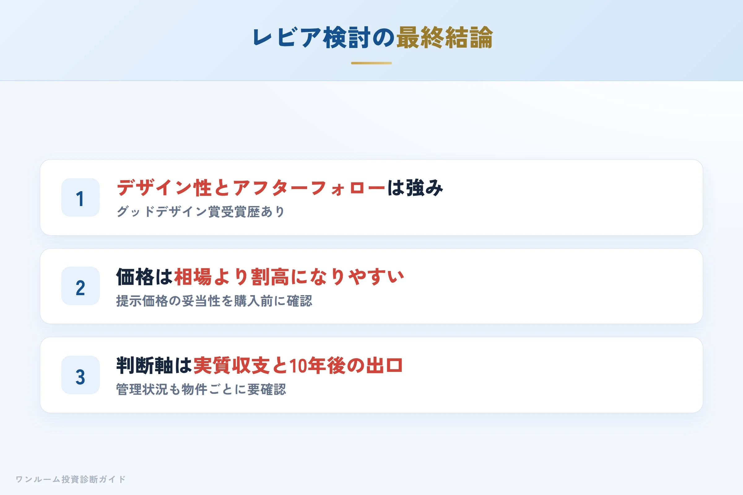 レビアを検討する人への最終結論
