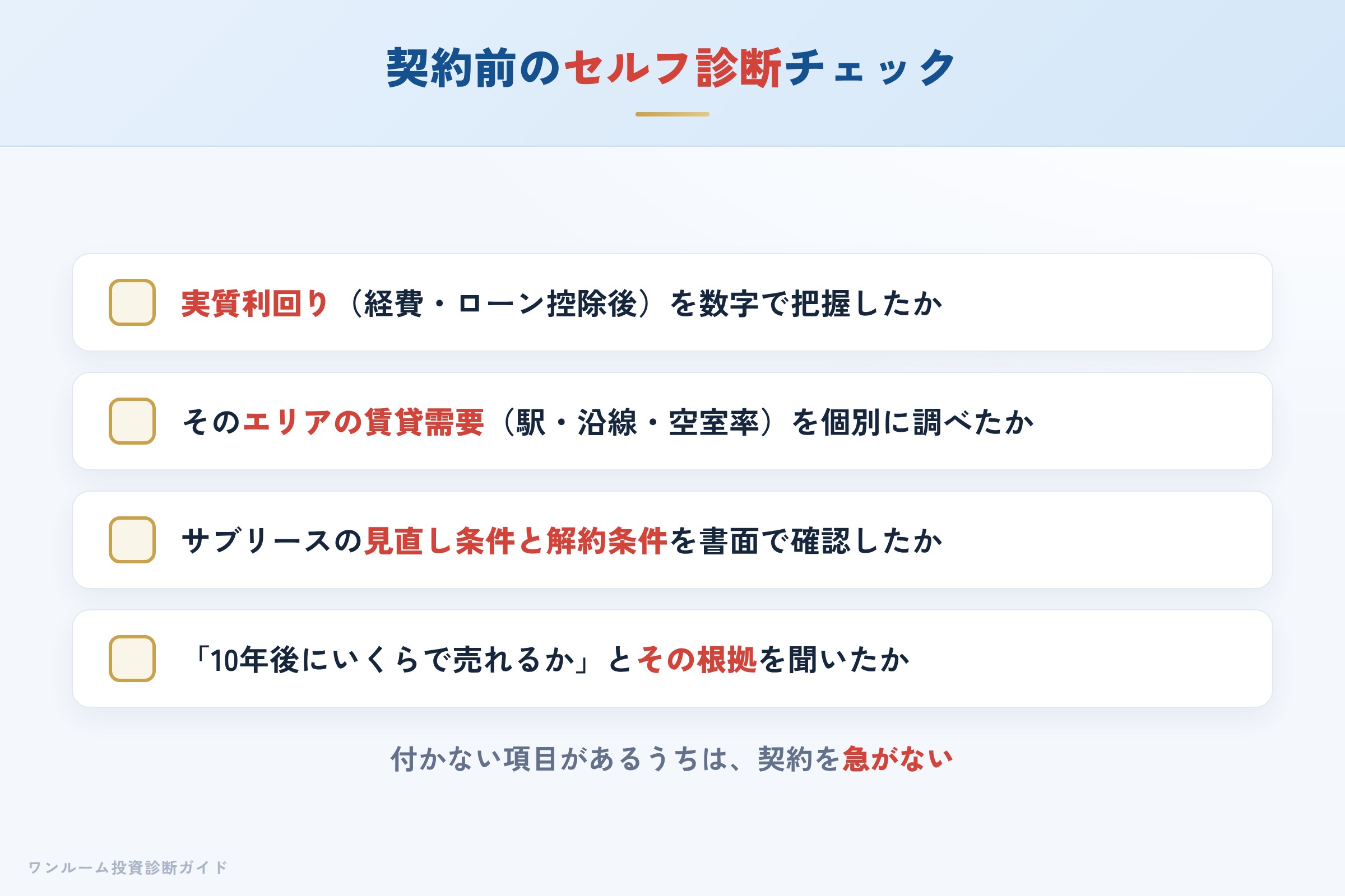 リヴシティを検討する前に確認すべきセルフ診断チェックリスト