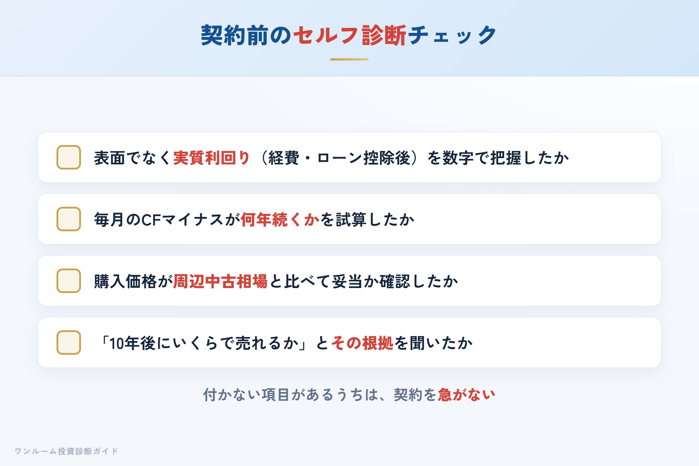 契約前のセルフ診断チェックリスト