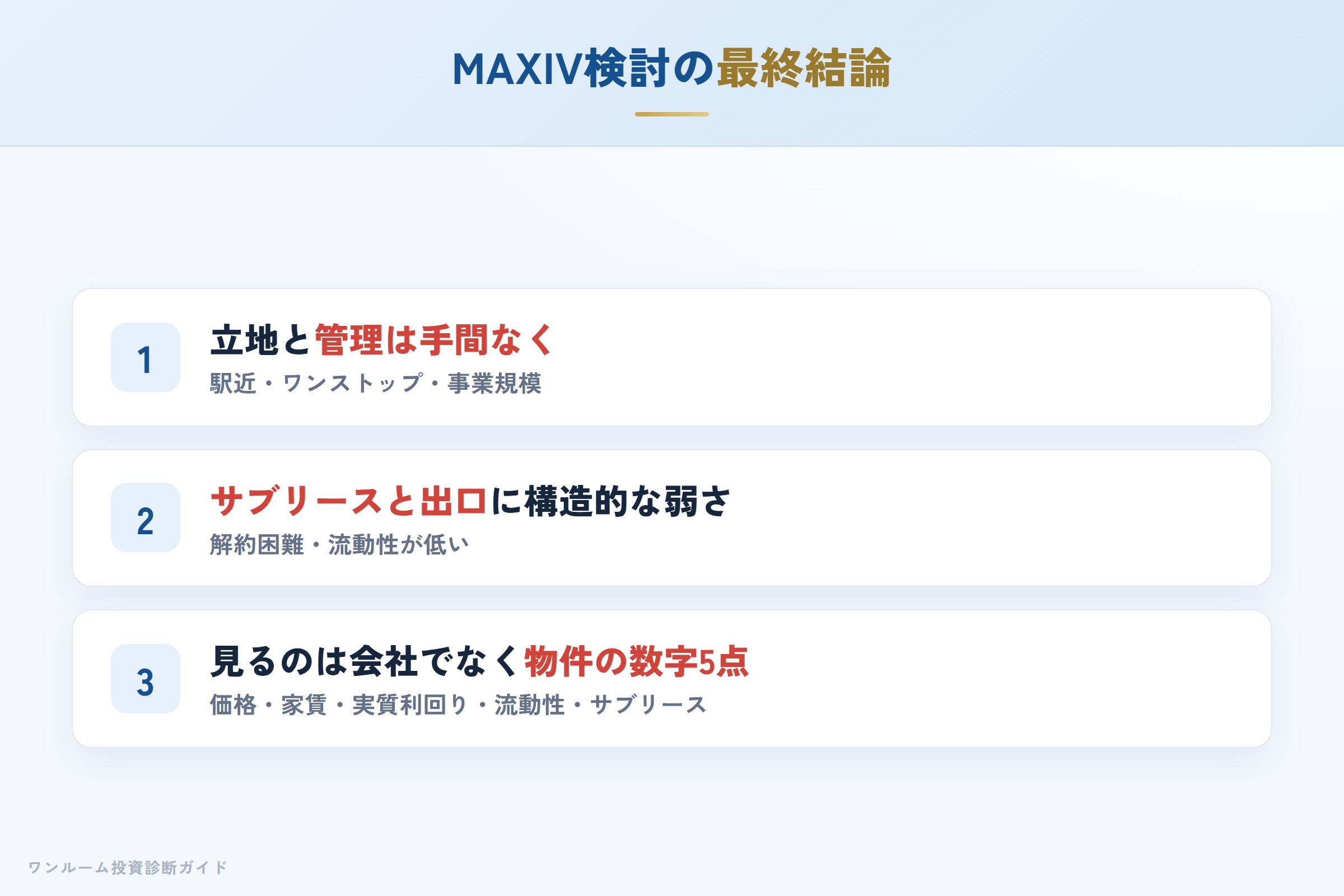 MAXIVを検討する人への最終結論3カ条