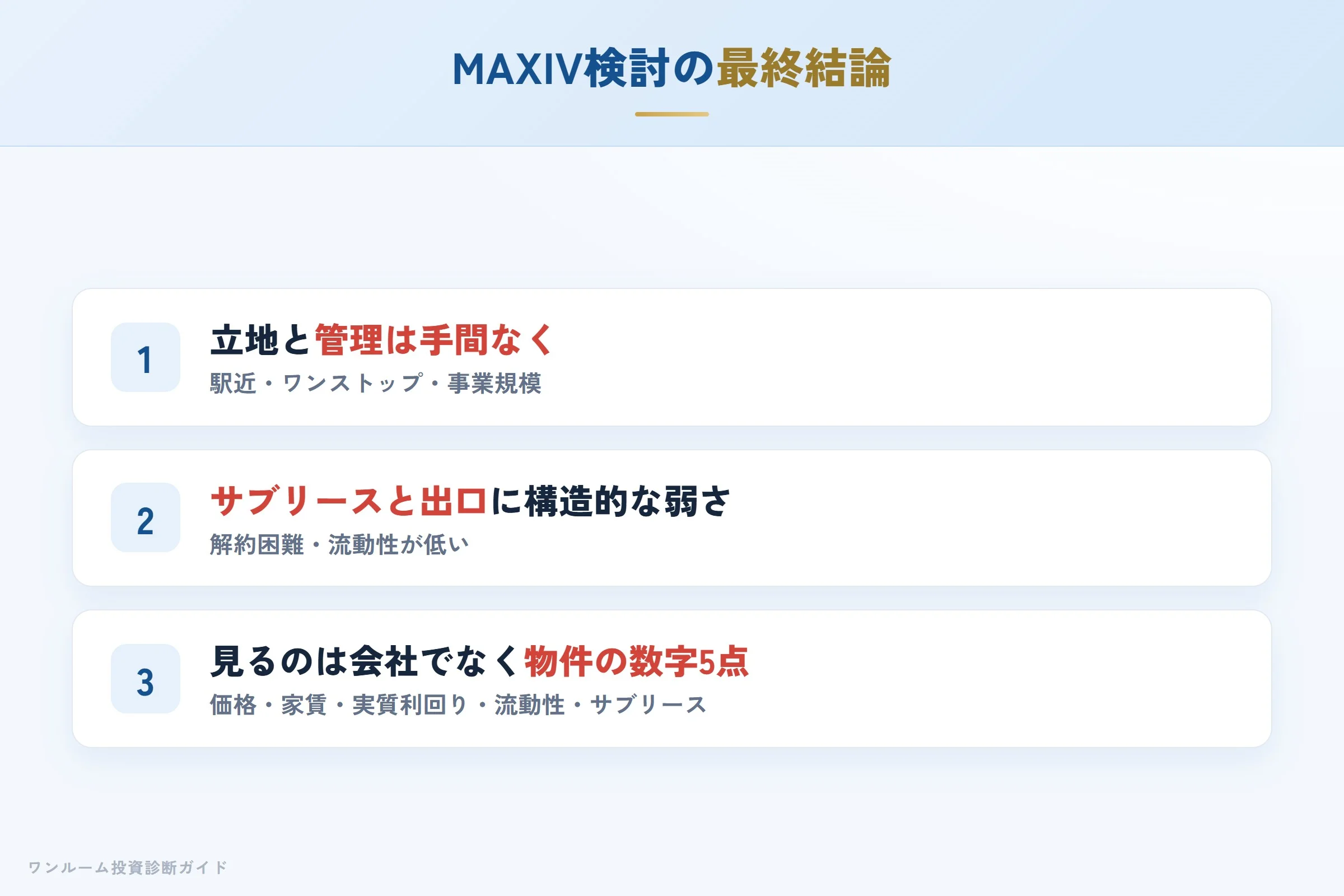 MAXIVを検討する人への最終結論3カ条