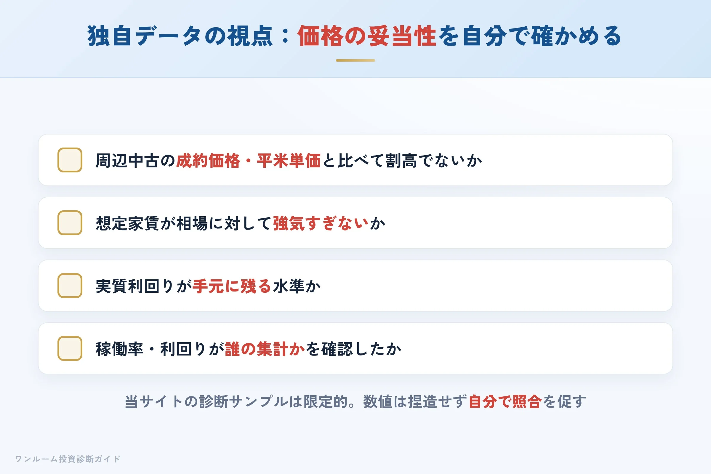 割高かどうかを見抜くチェック方法