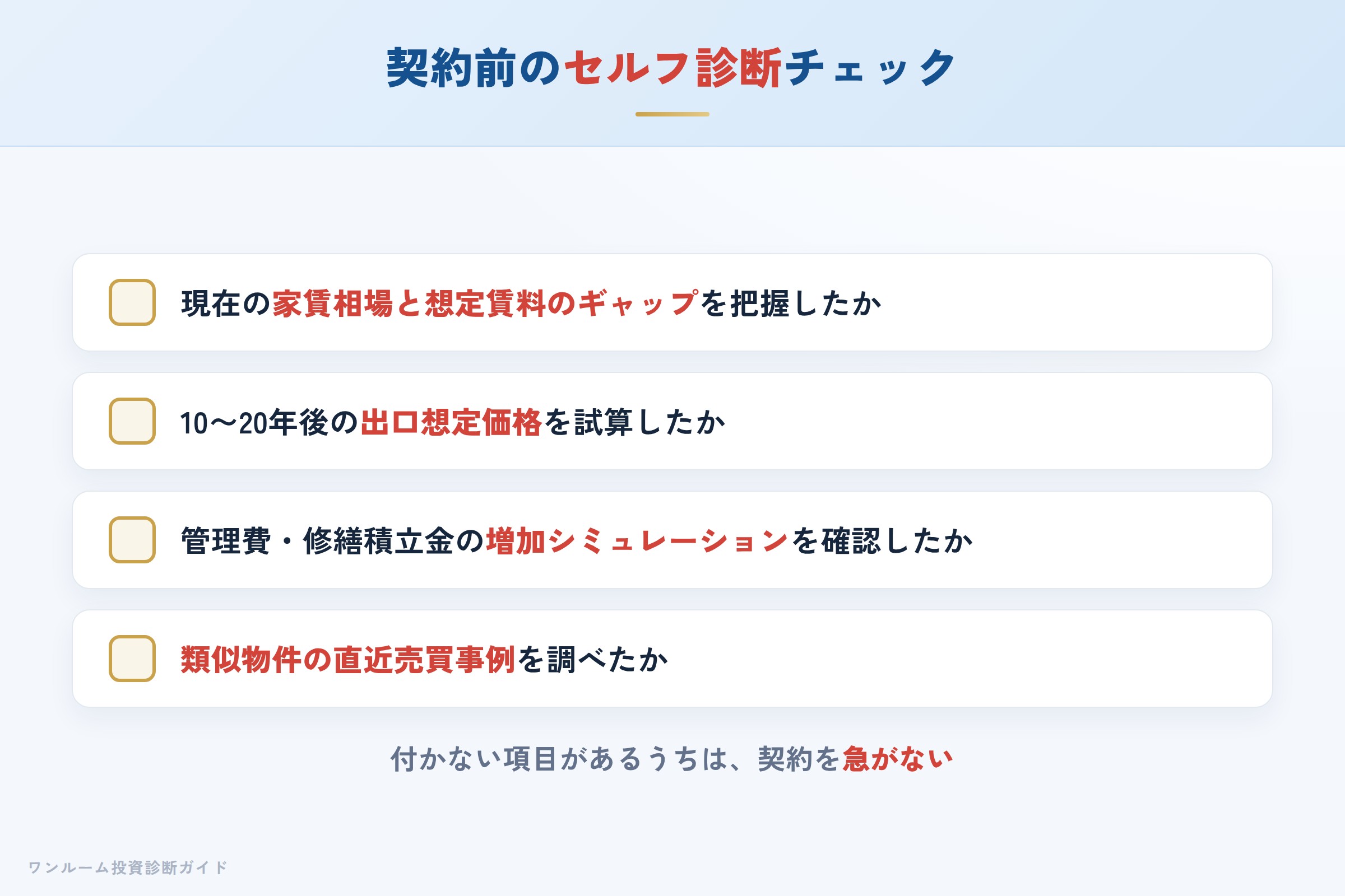 ニッテイの物件を検討する前に確認すべきセルフ診断チェックリスト