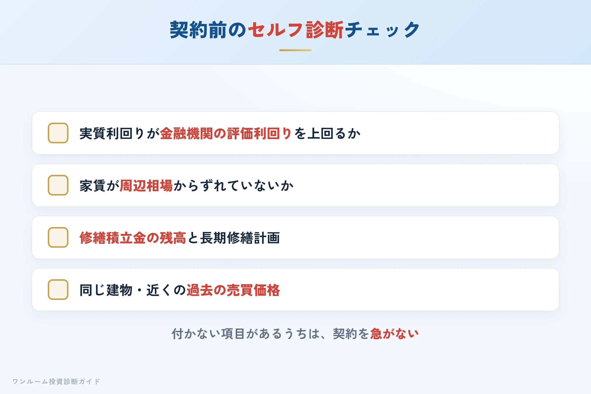 ニッテイの物件を検討する前に確認すべきセルフ診断チェックリスト
