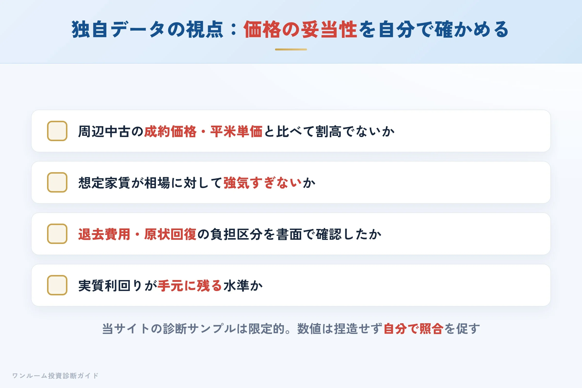 割高かどうかを見抜くチェック方法