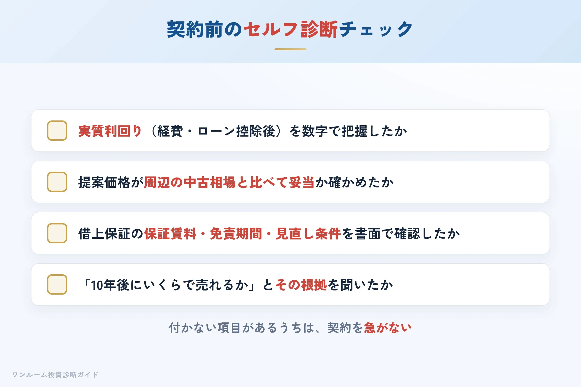 リズム（REISM）の物件を検討する前に確認すべきセルフ診断チェックリスト