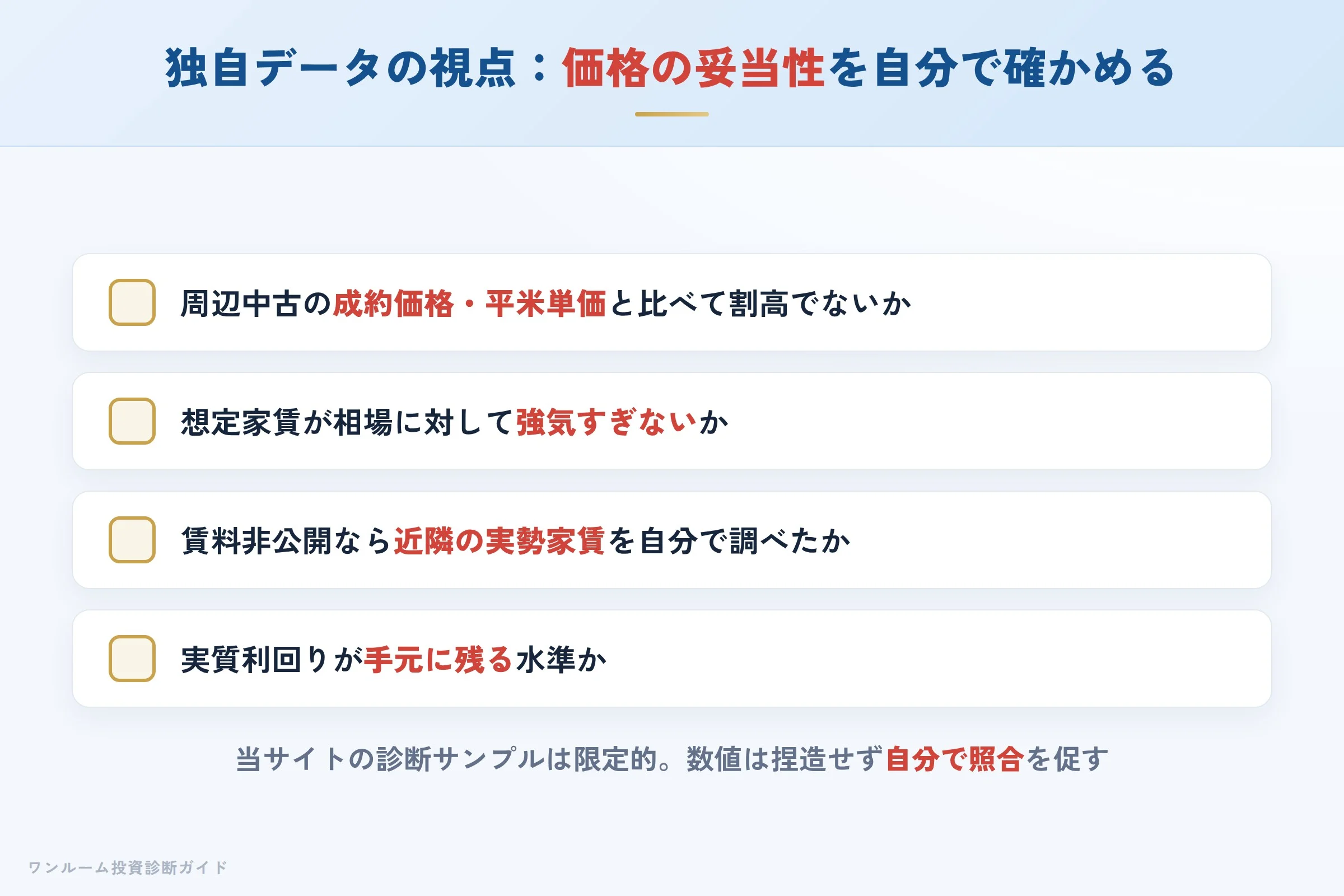 割高かどうかを見抜くチェック方法