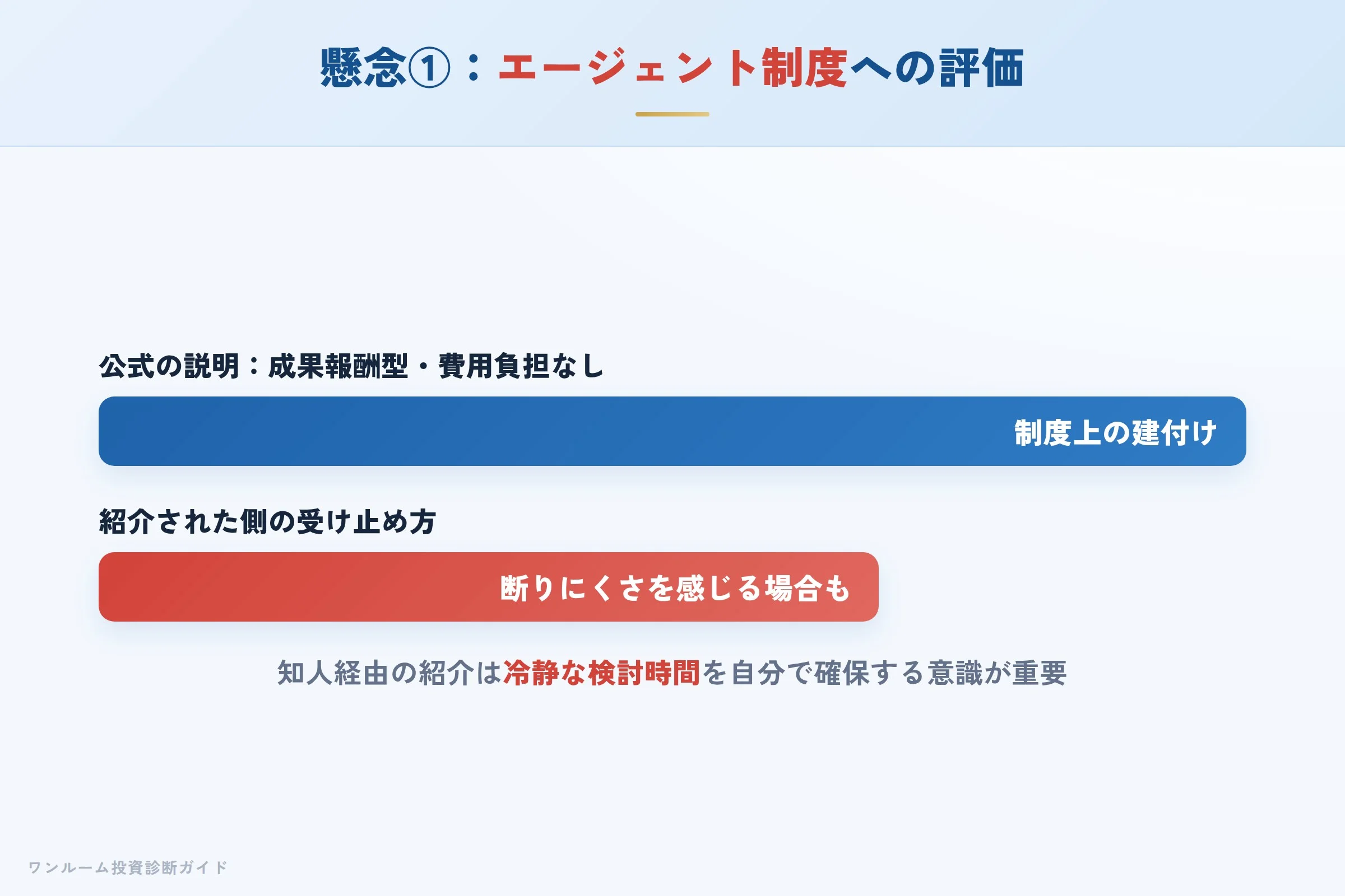 エージェント制度への評価が分かれる理由