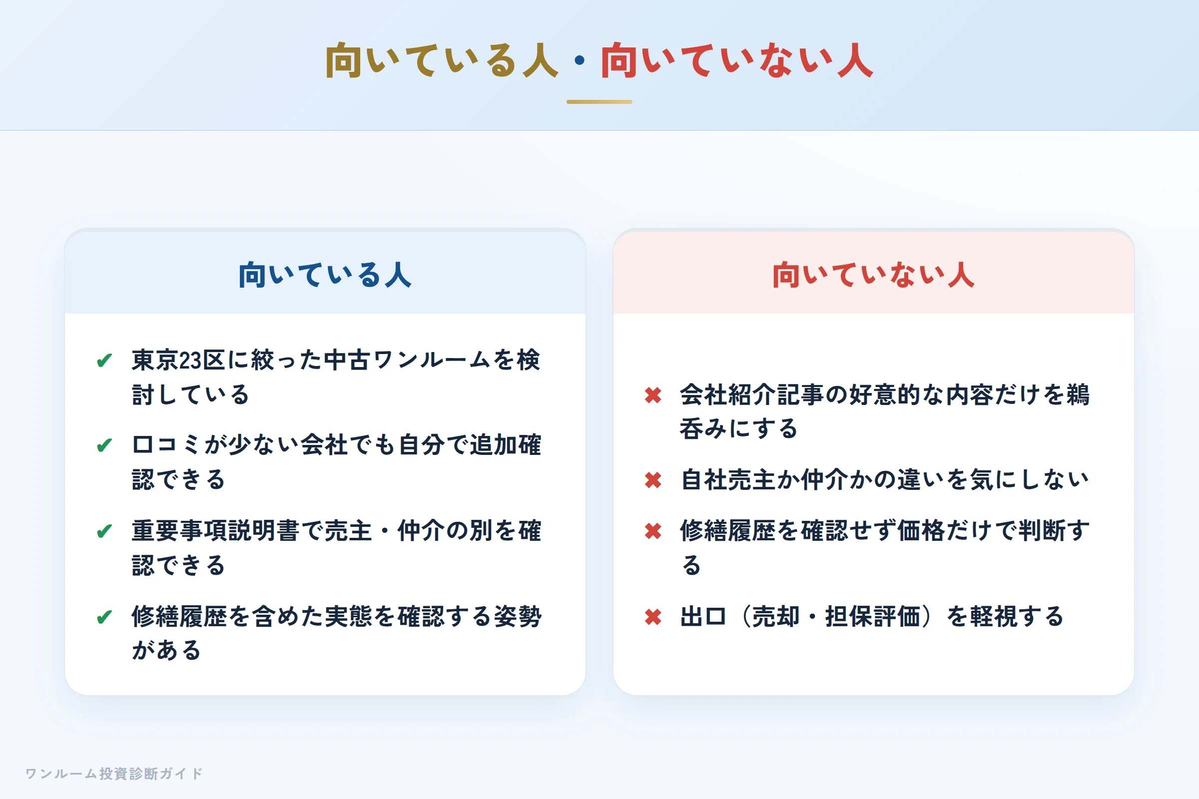 トラストシティの取扱物件が向いている人・向いていない人