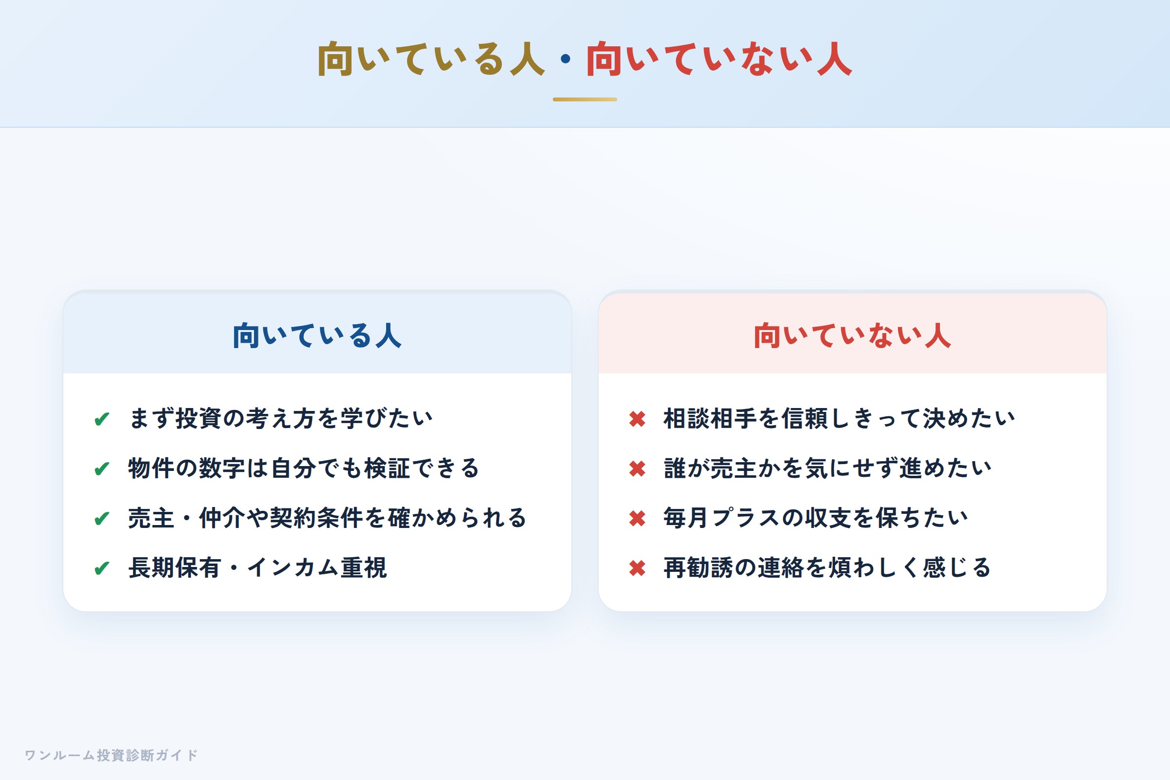 山根コンサルティングの利用が向いている人・向いていない人
