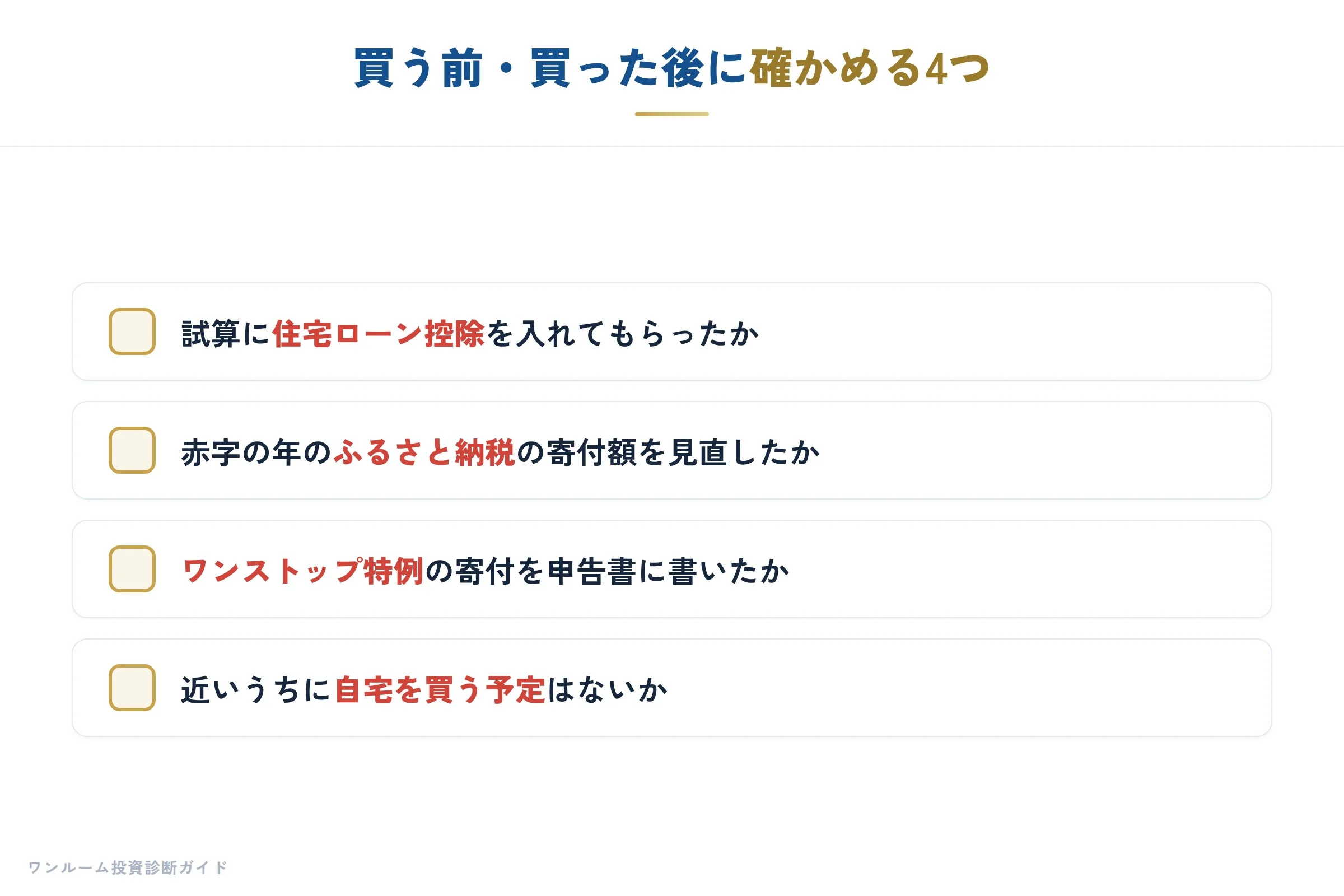 確かめる4つのこと