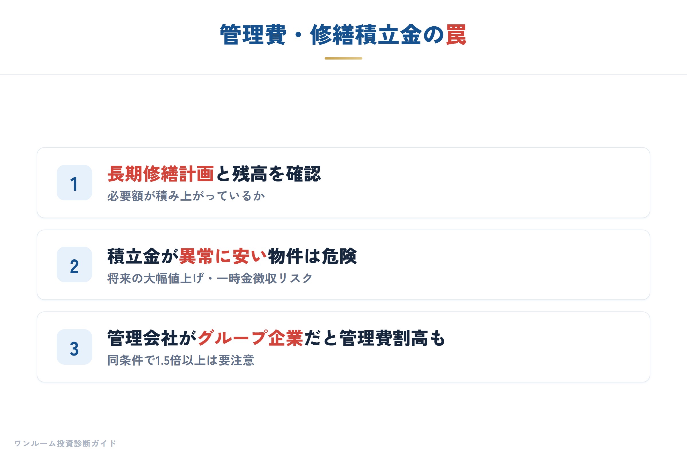 管理費・修繕積立金の罠