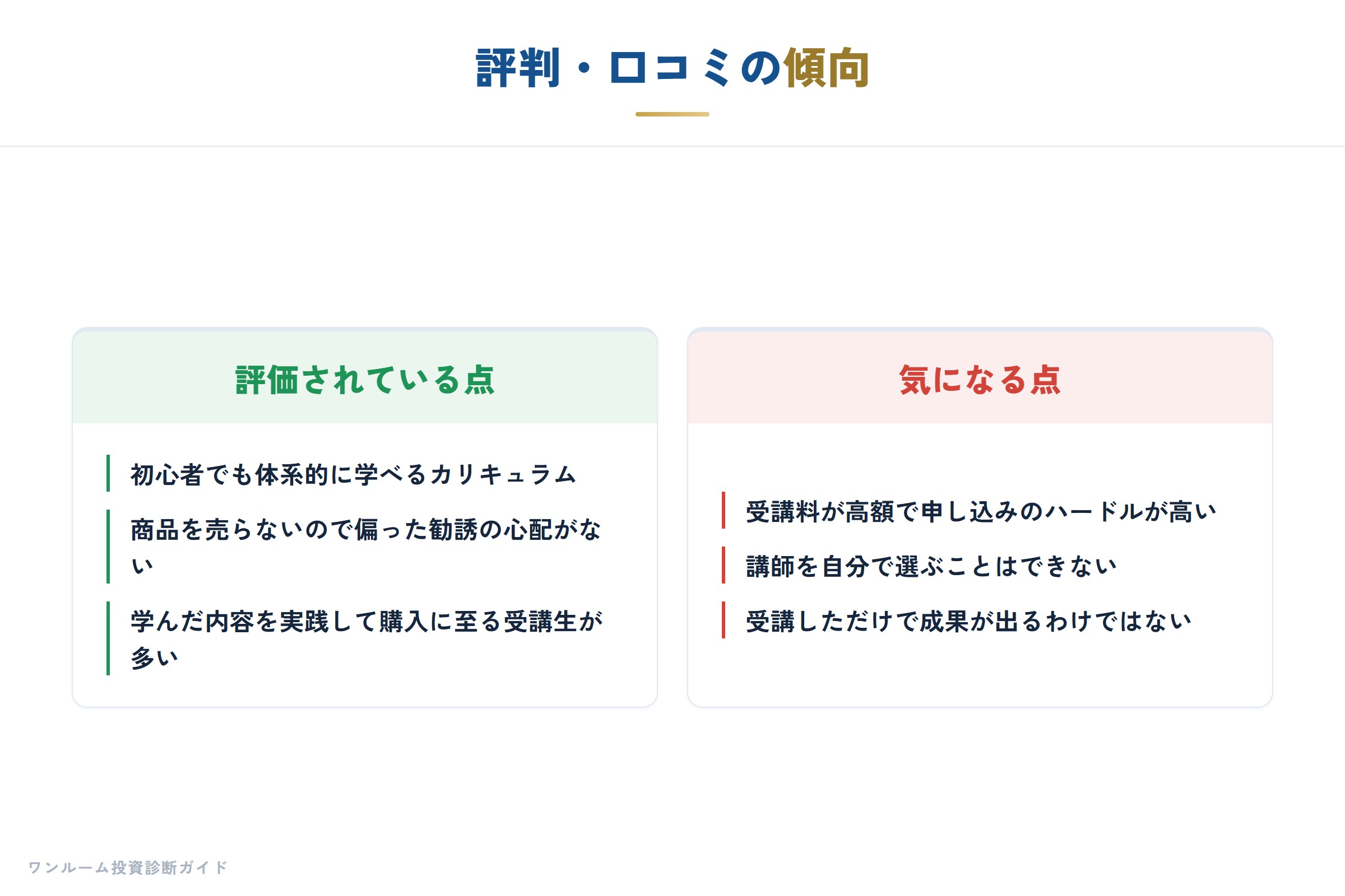評判・口コミの傾向