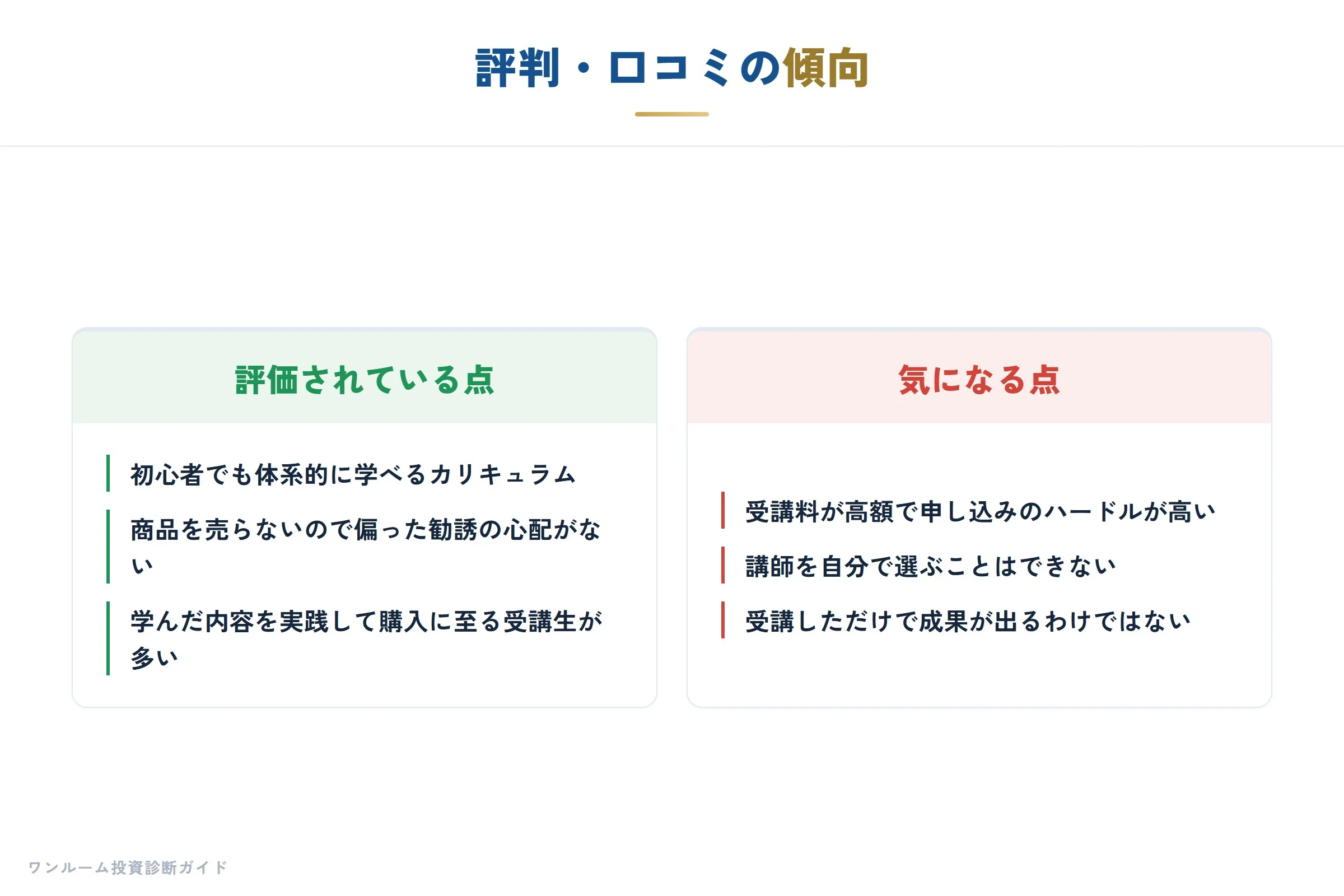 評判・口コミの傾向