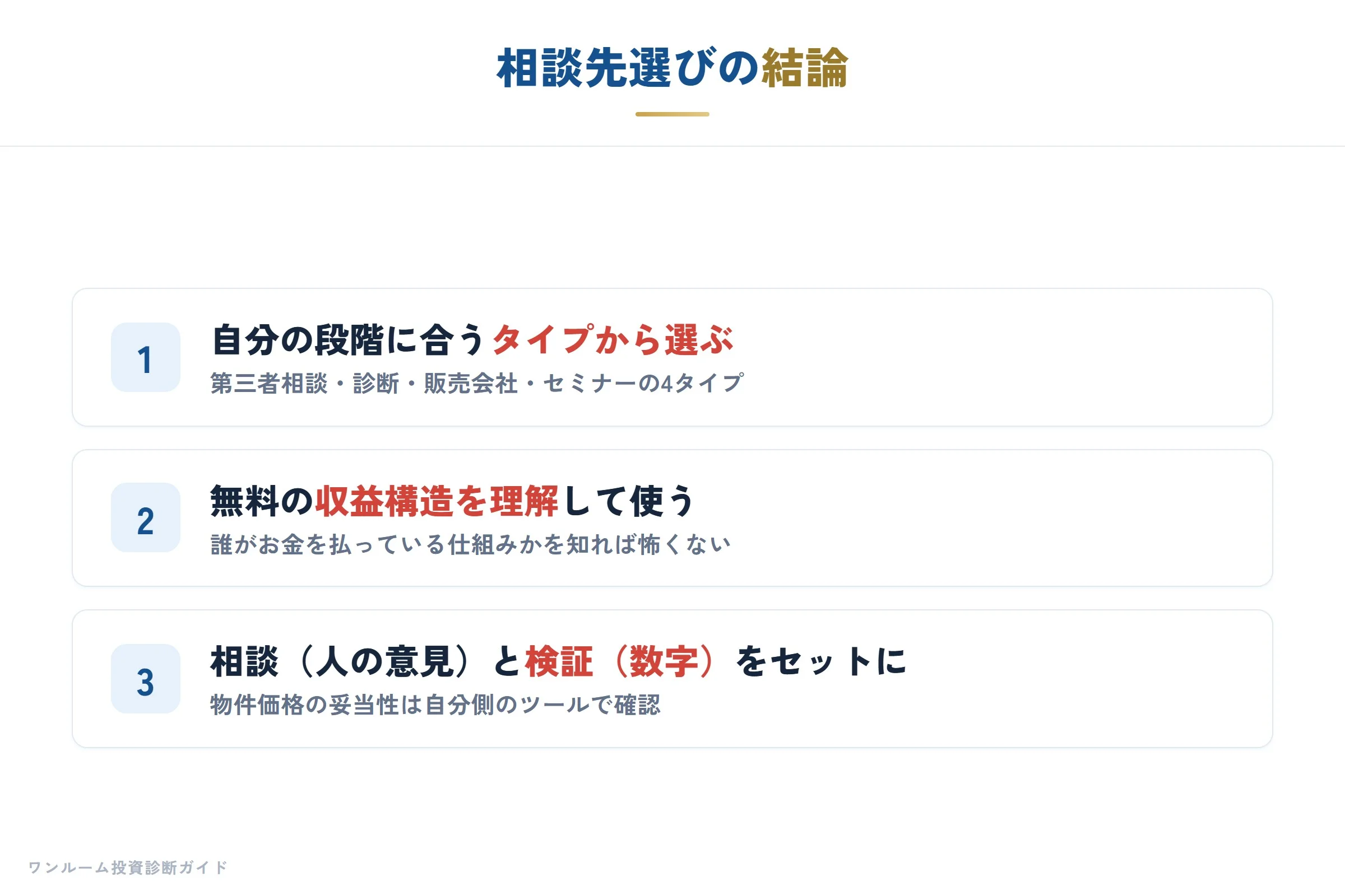 相談先選びの結論