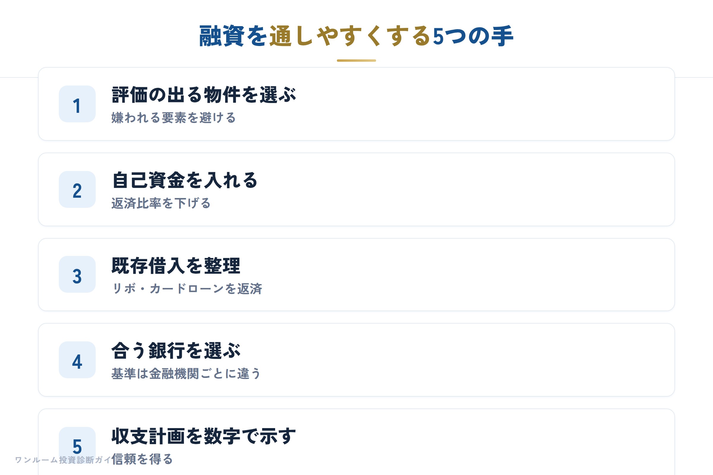 融資を通すための5つの対策