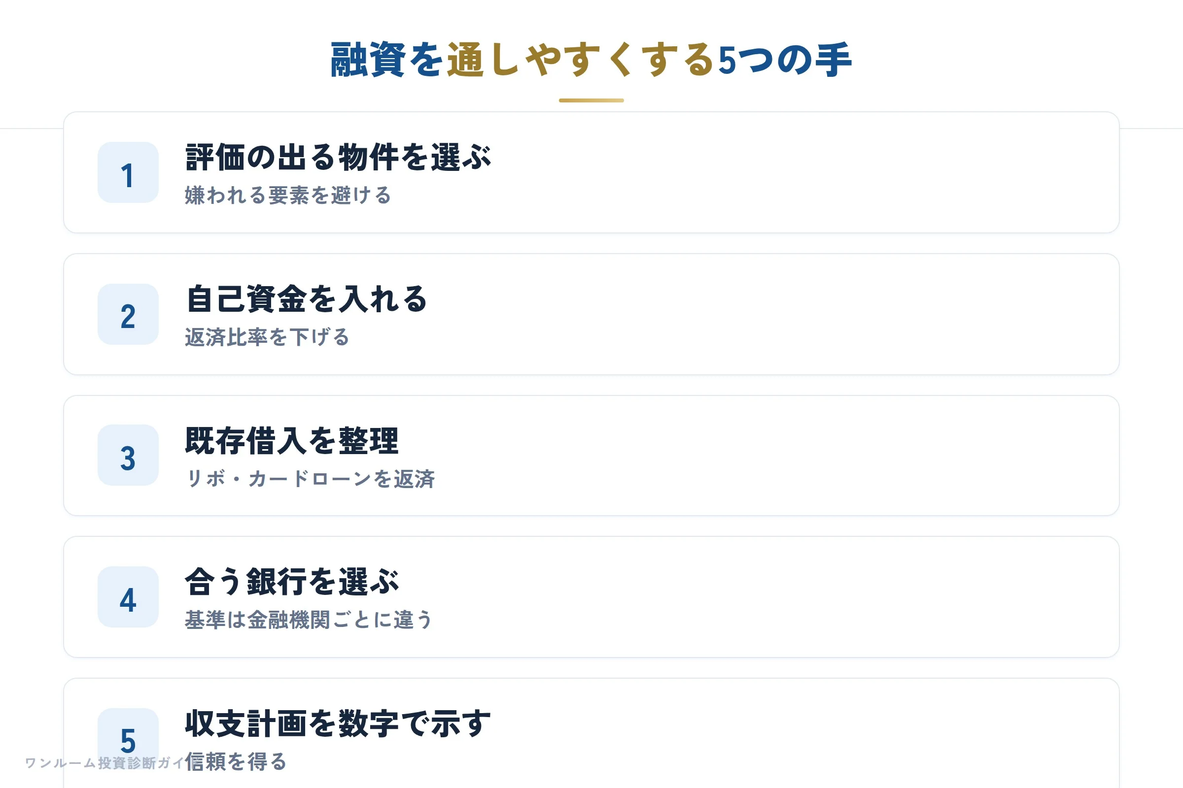 融資を通すための5つの対策