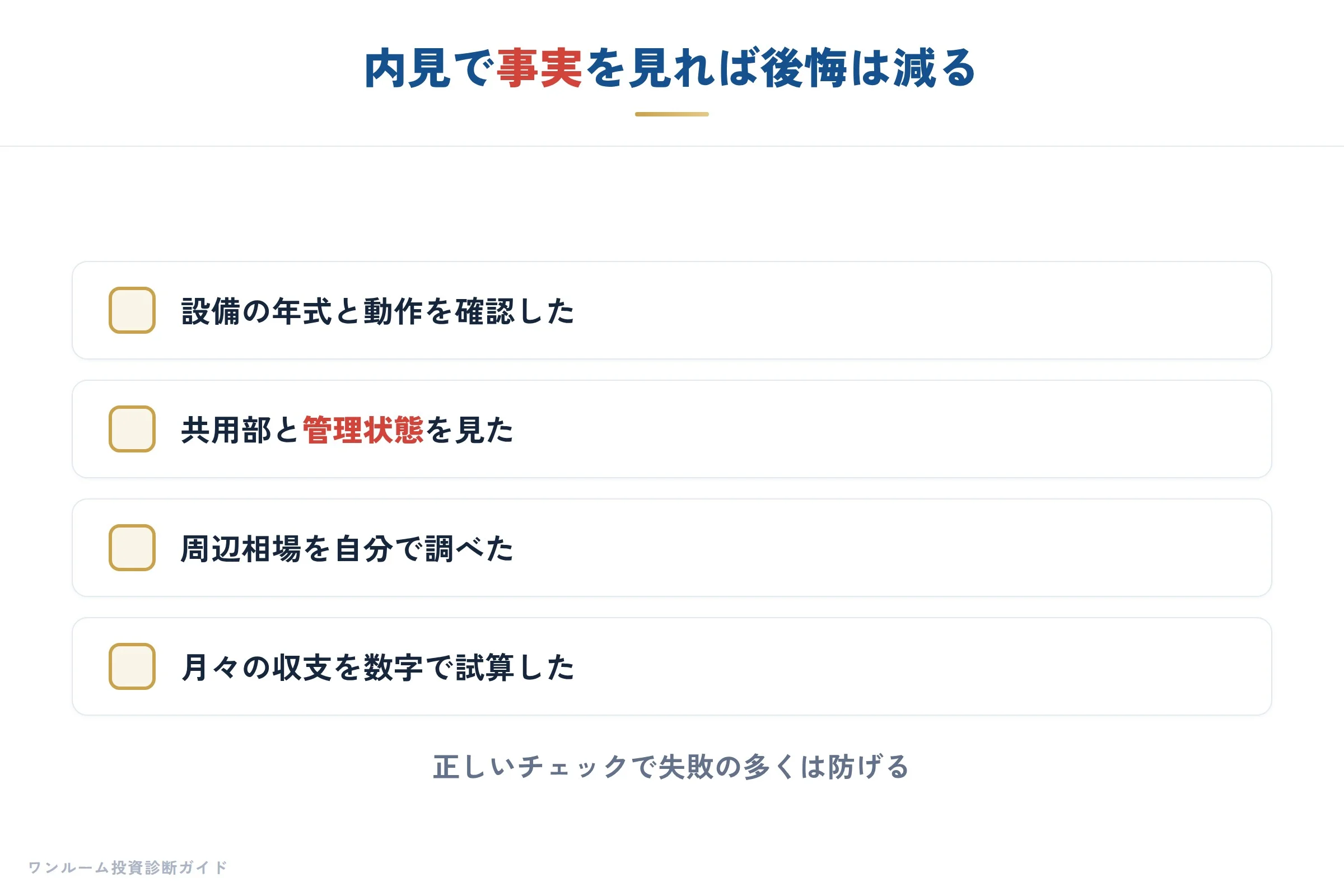 内見で後悔を減らす