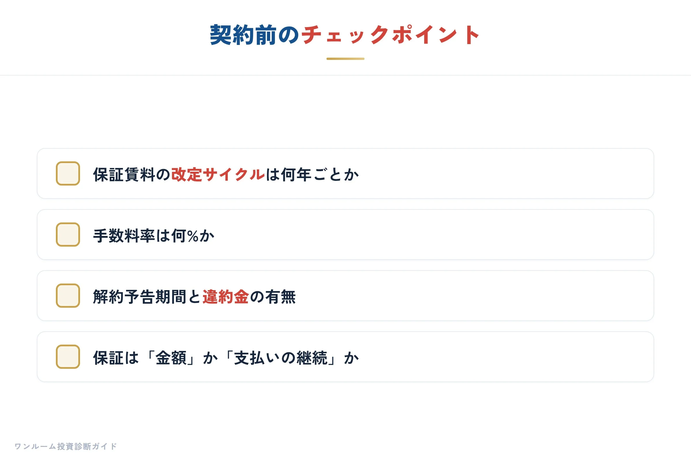 契約前チェックリスト