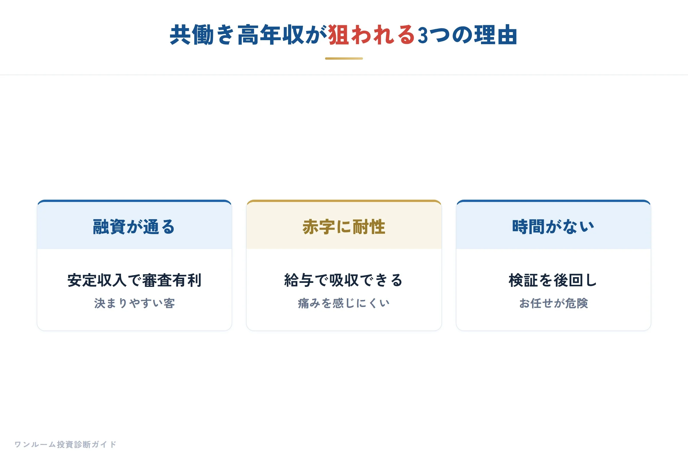 共働き高年収が狙われやすい3つの理由