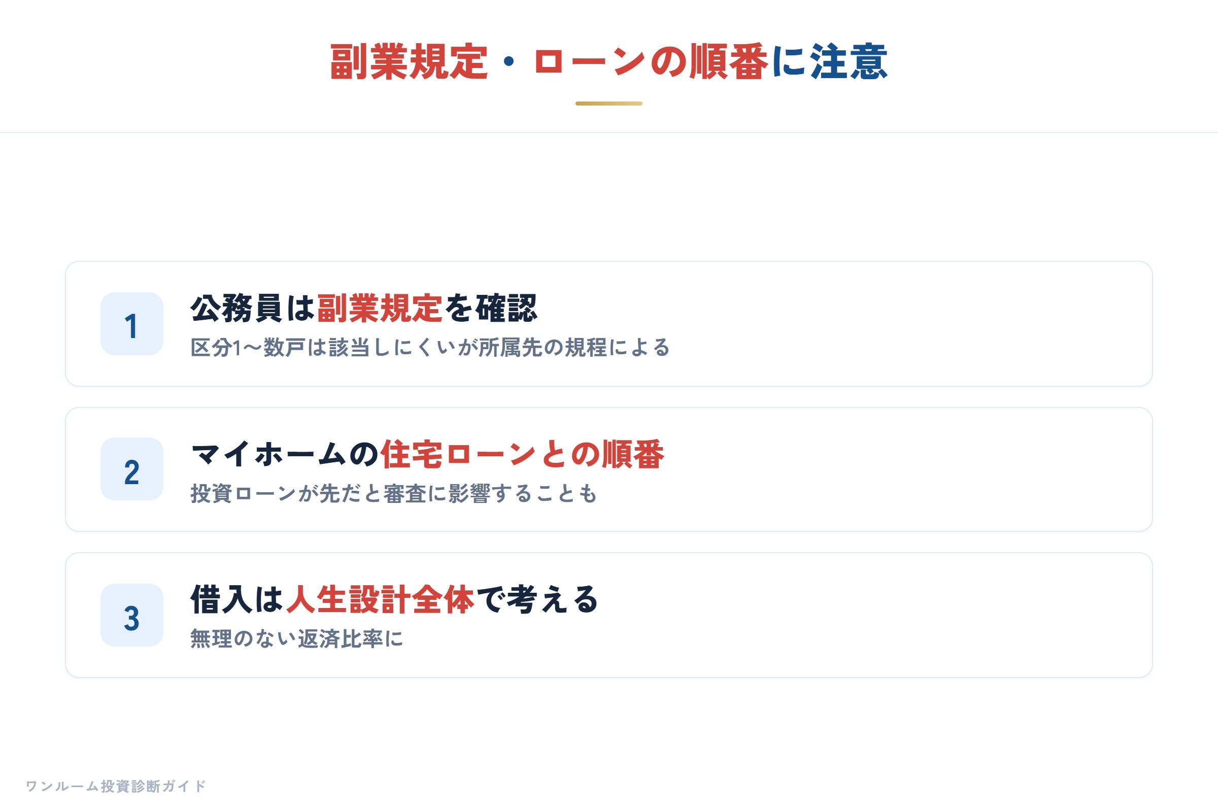 副業規定・ローンの順番に注意