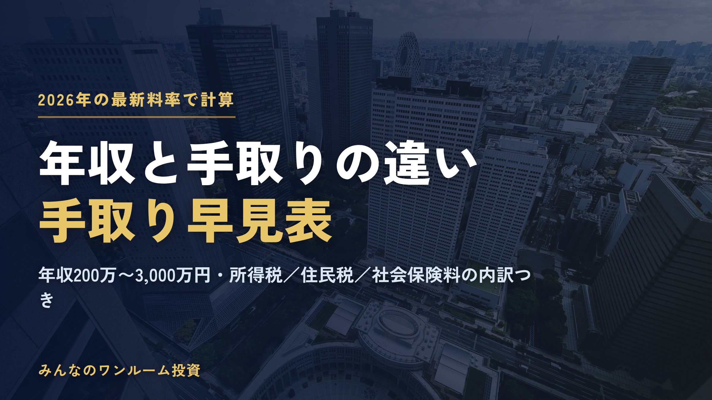 年収と手取りの違いとは？2026年の手取り早見表と計算のしかた