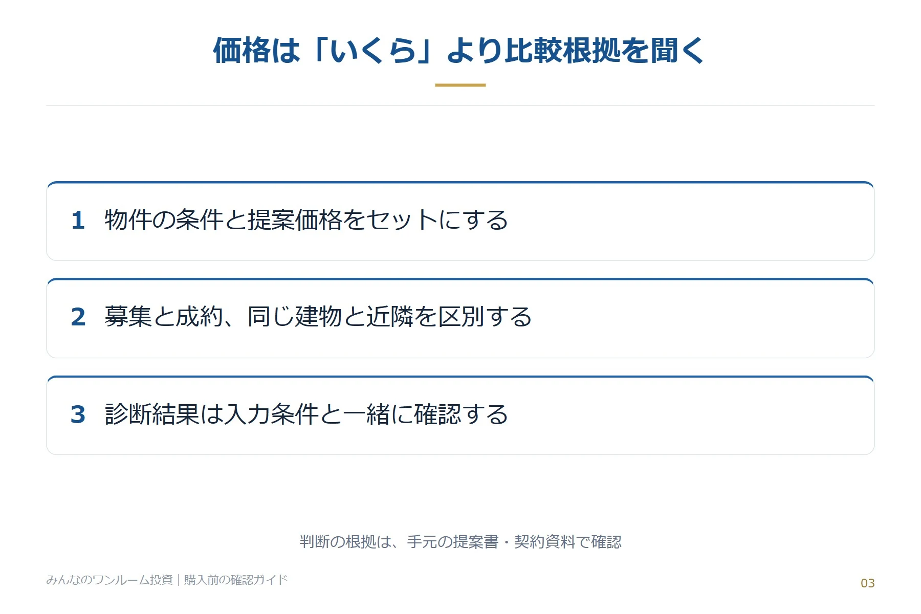 価格は「いくら」より比較根拠を聞く