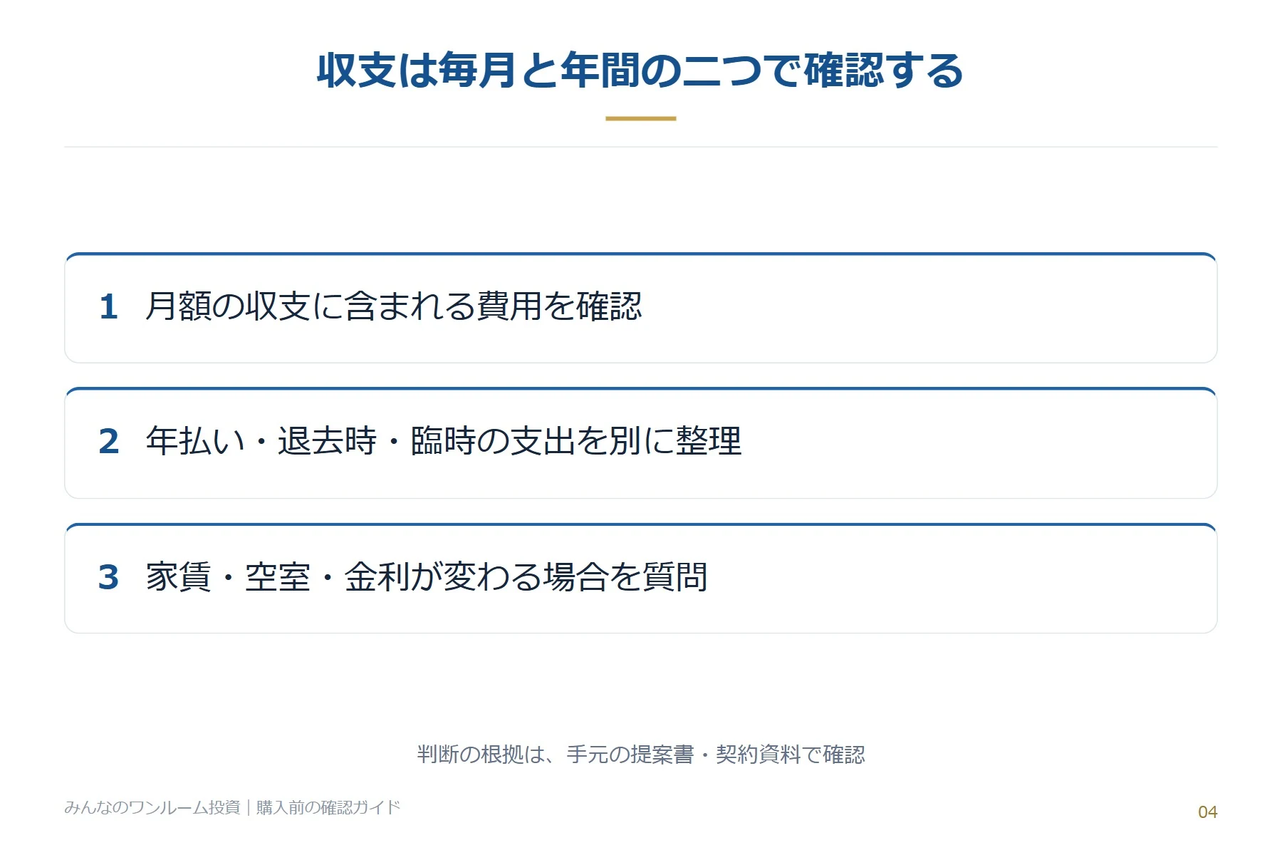 収支は毎月と年間の二つで確認する