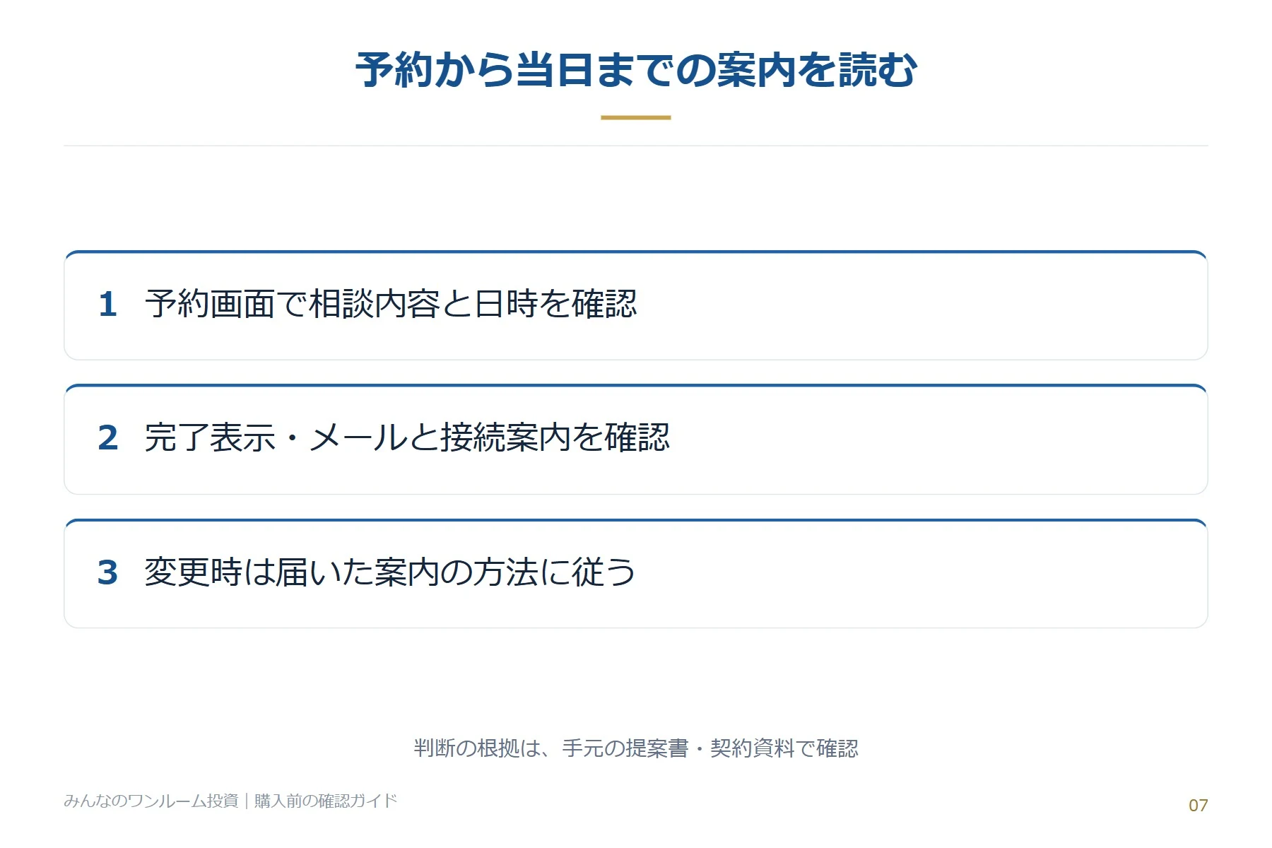 予約から当日まで