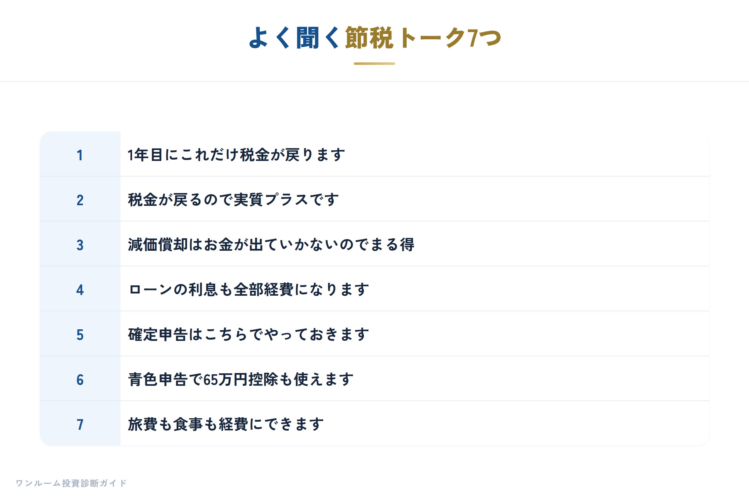 よく聞く節税トーク7つ