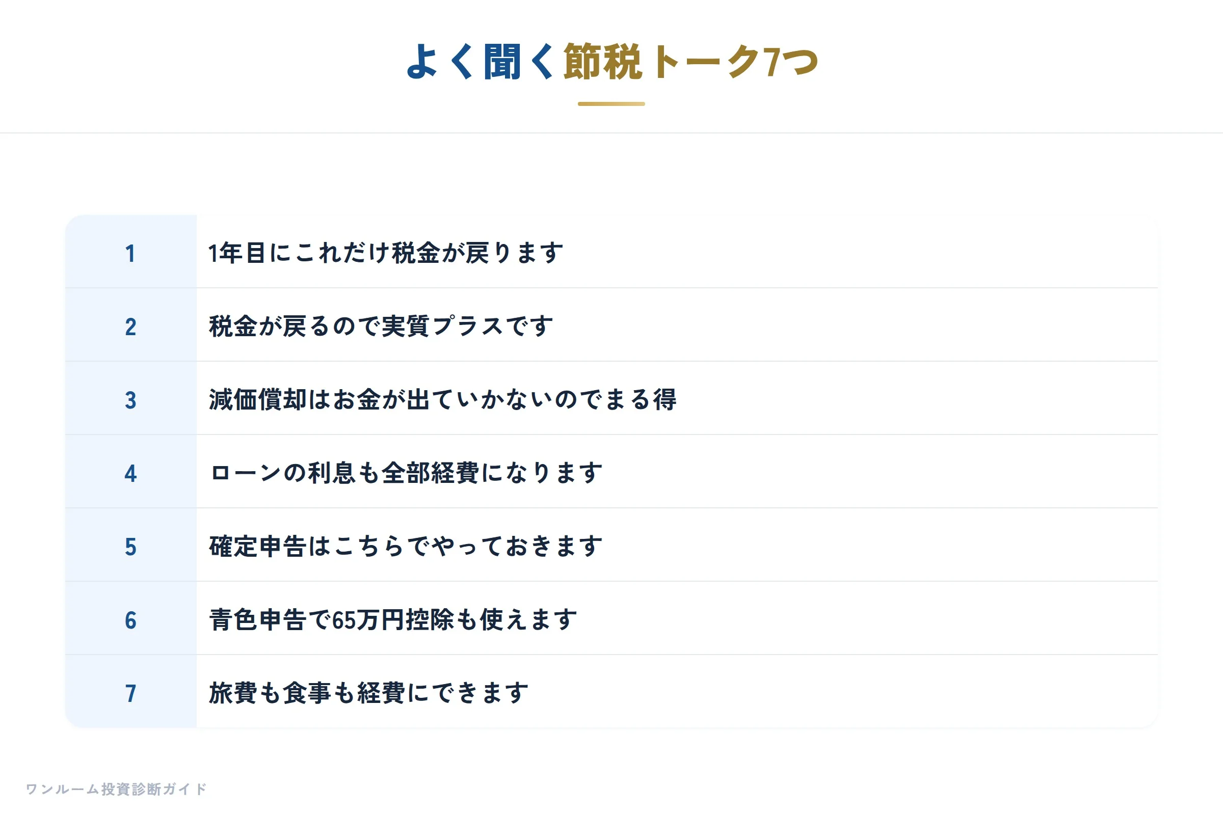 よく聞く節税トーク7つ