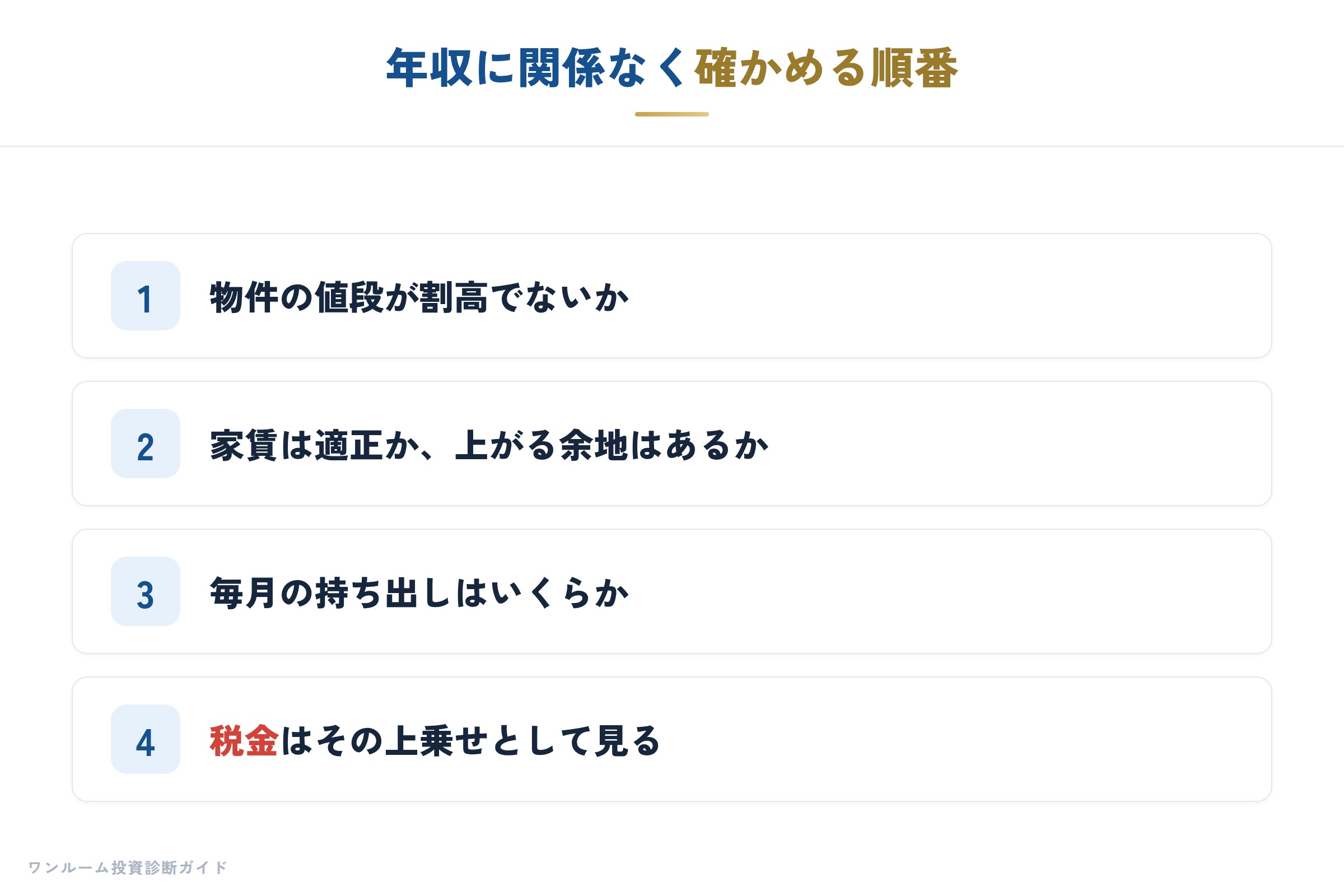 年収に関係なく確かめる順番
