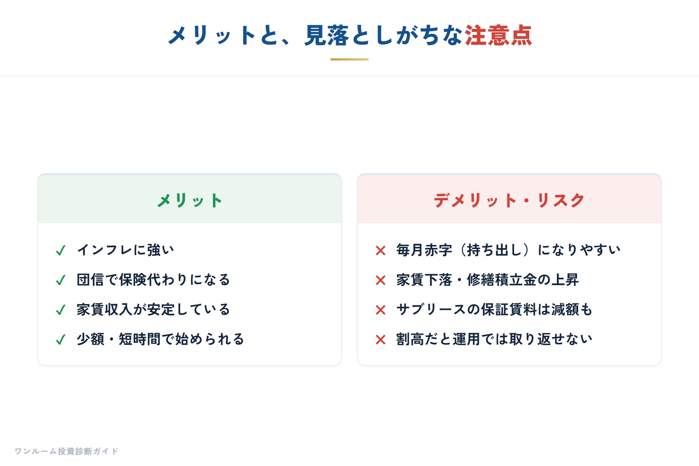 メリットと、見落としがちな注意点