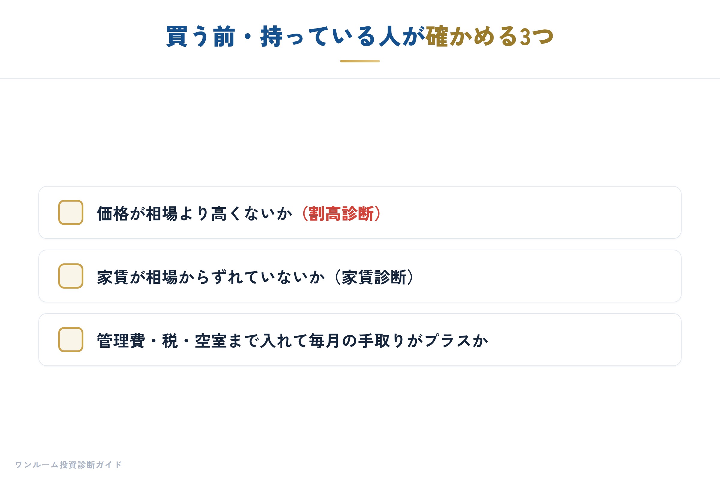 確かめる3つのこと