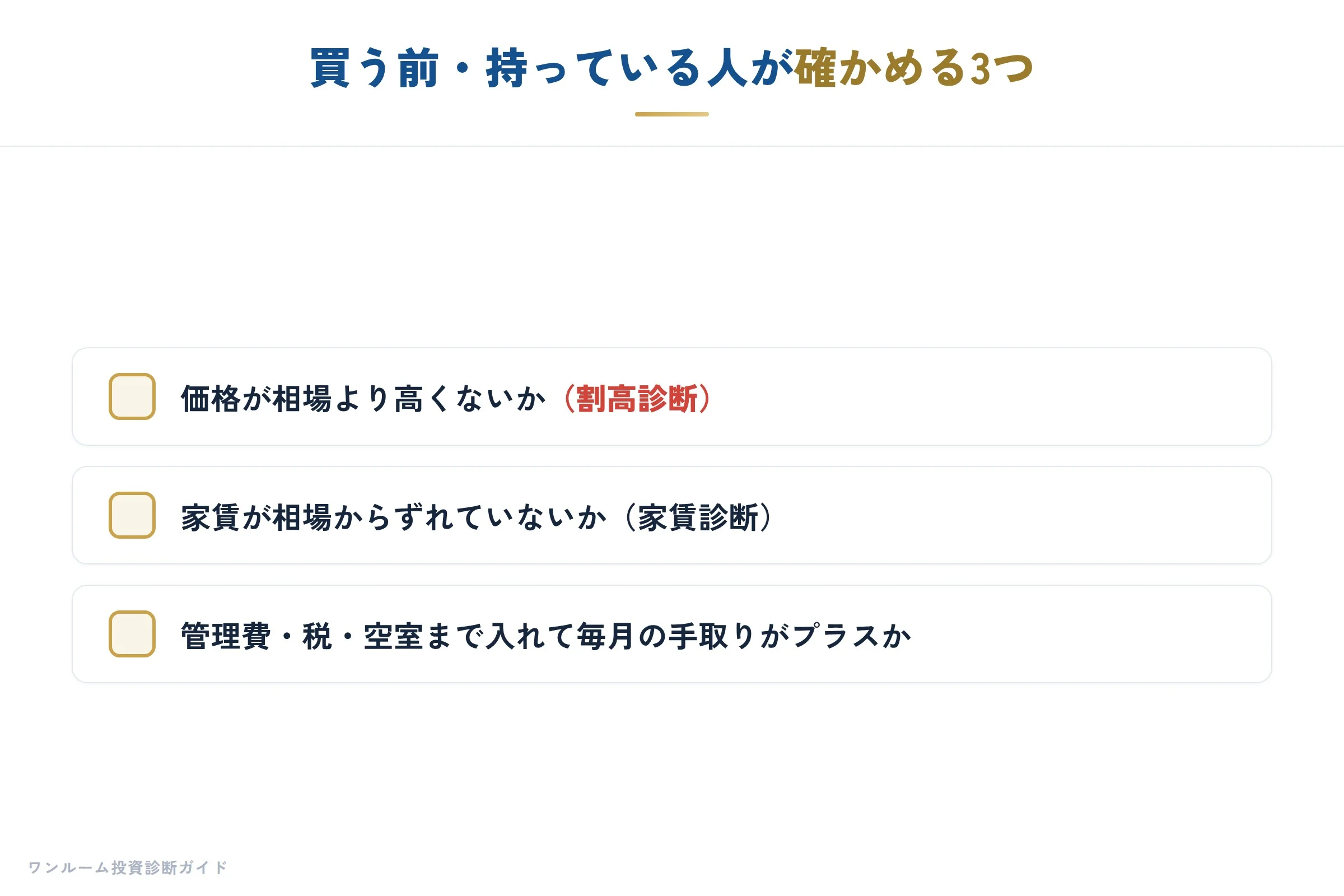 確かめる3つのこと