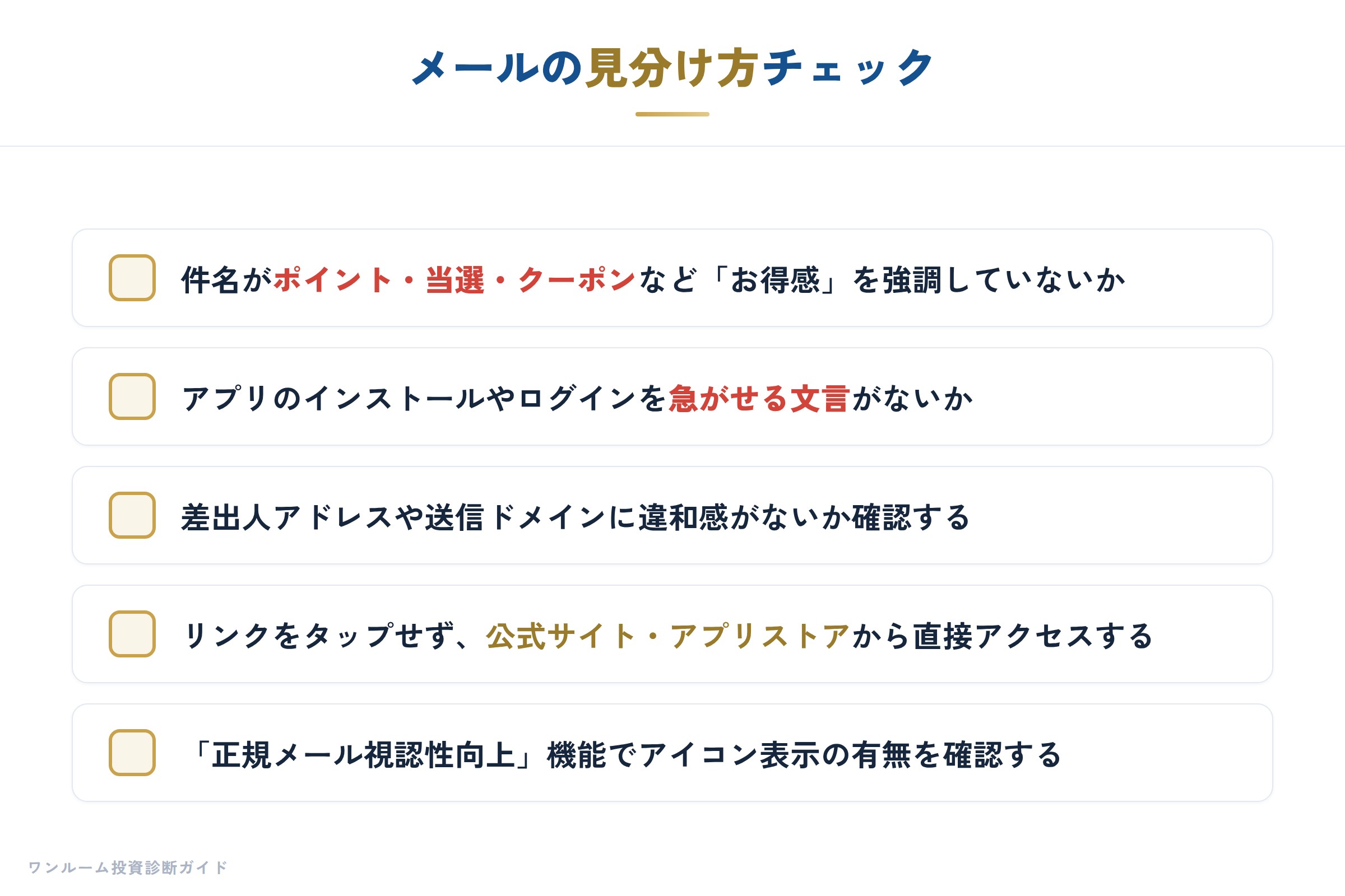 詐欺メール・SMSの見分け方チェック